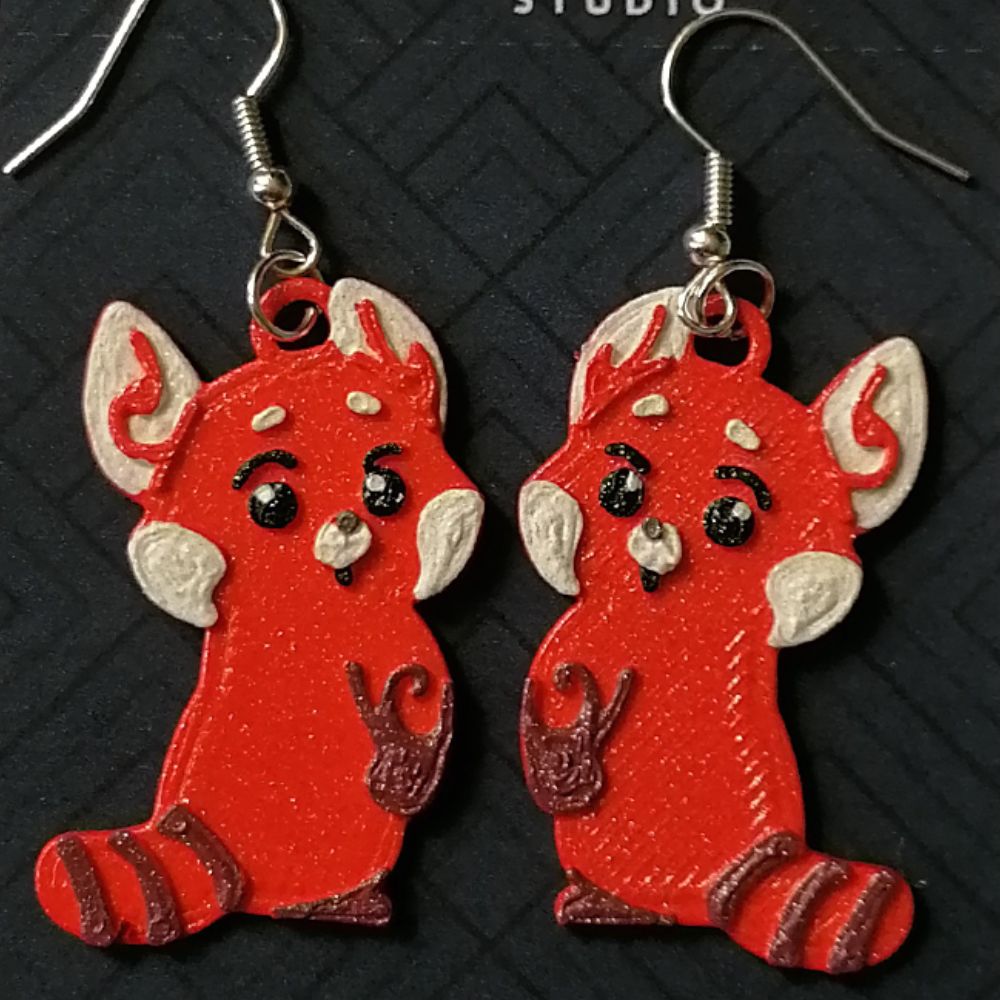 BitBlast Studio Set 2 Pares Aretes Artesanales para Dama en Impresión 3D Red y Minions