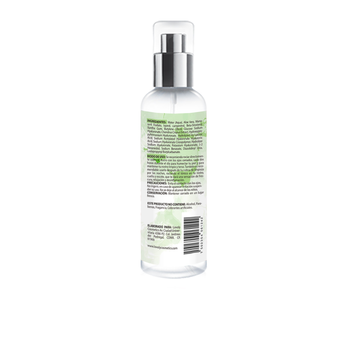 Agua de Aloe Vera Tónico facial con Ácido Hialurónico
