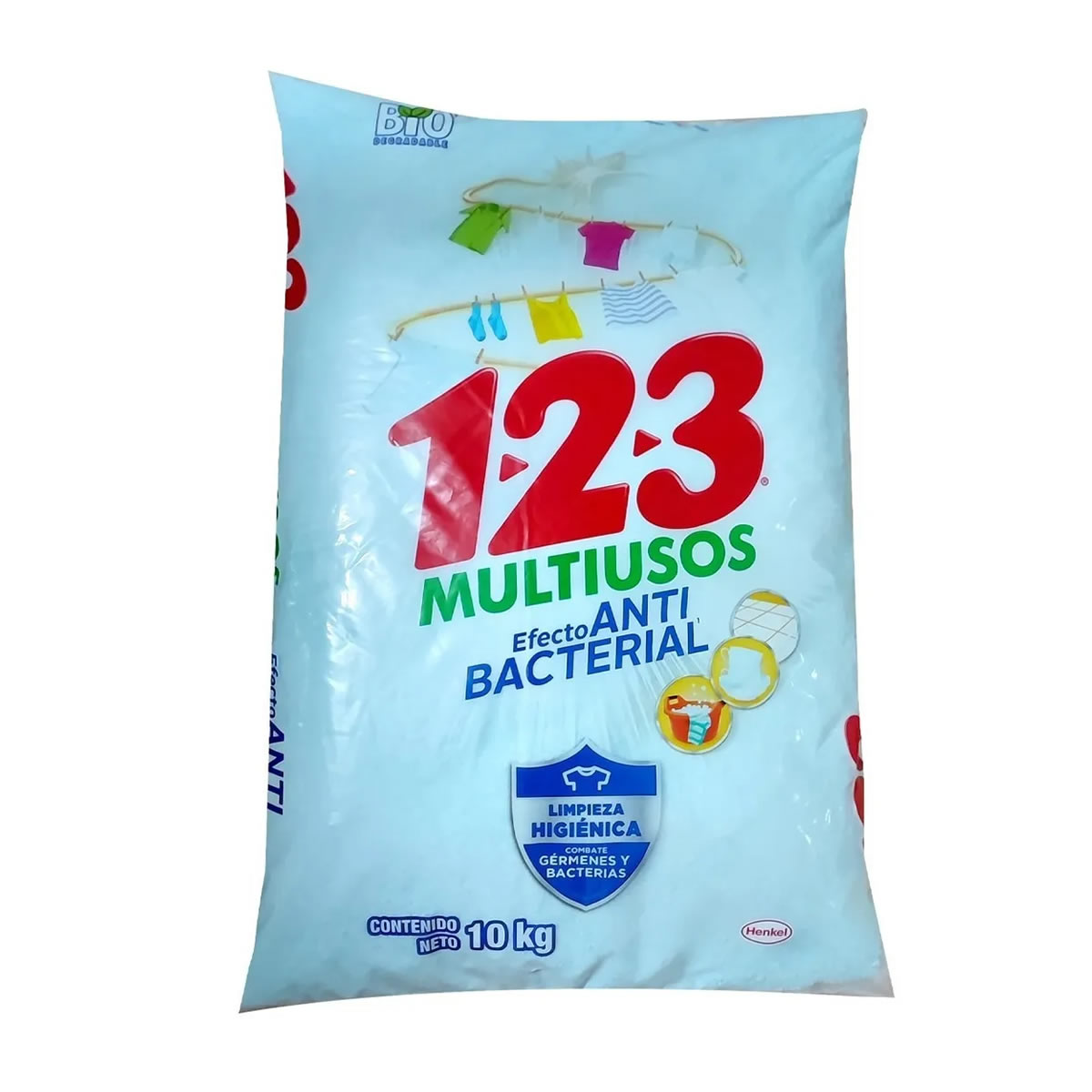 Detergente 123 Multiusos Efecto Antibacterial De 10kg CST
