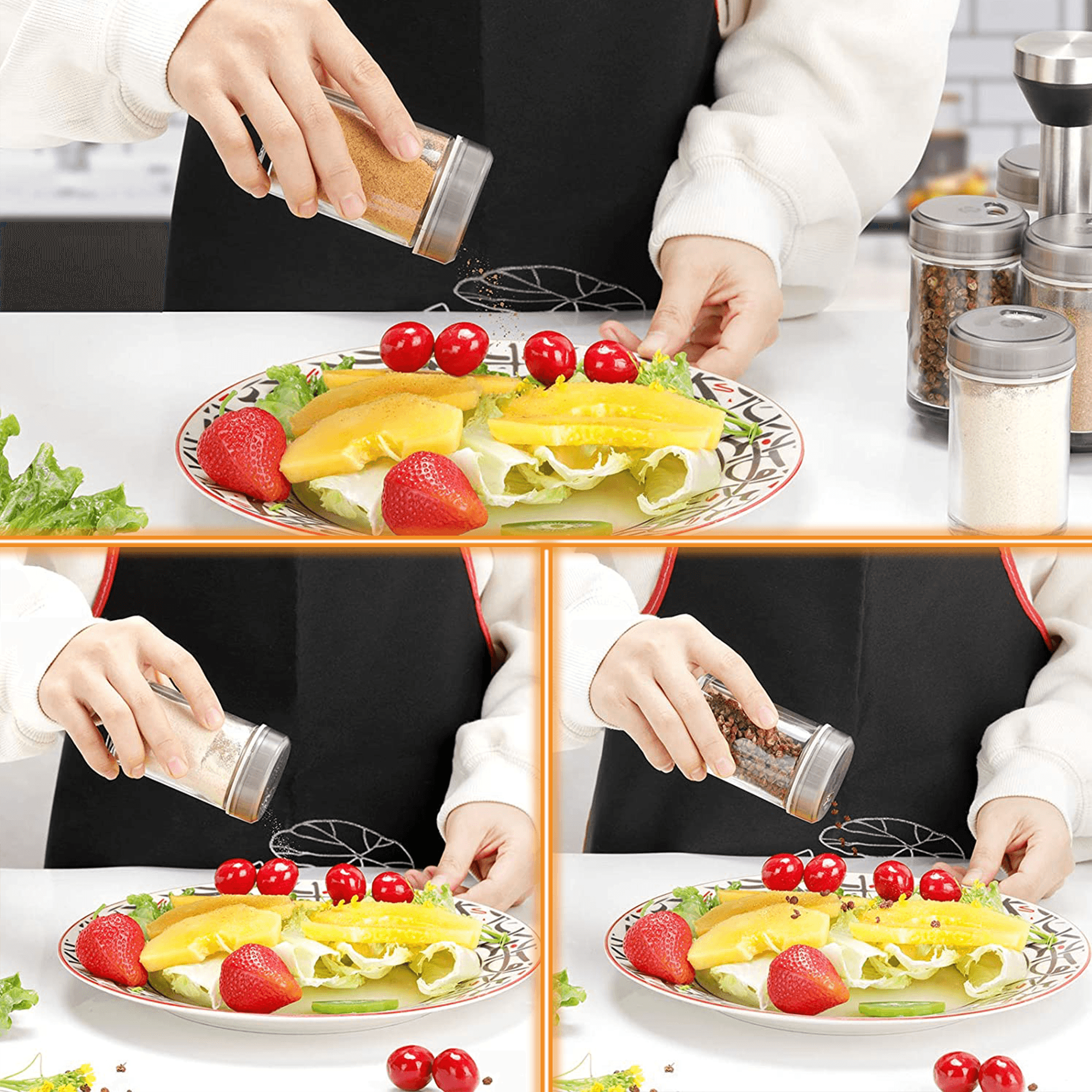 Archy Especiero Organizador de Especias Hierbas Carrusel de Frascos con 6 Tarros Giratorio 360 grados para Cocina Botes (PZ-538).