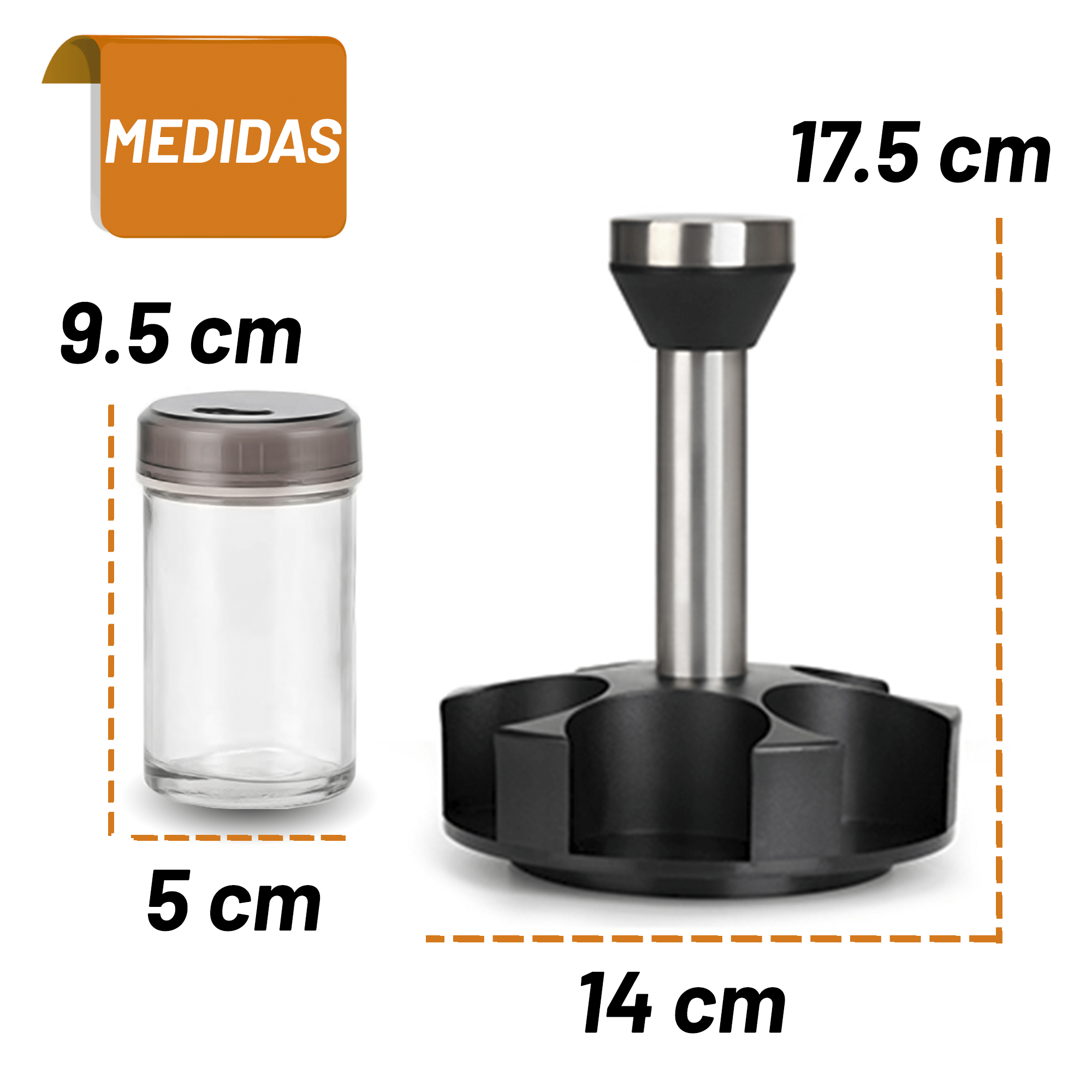 Archy Especiero Organizador de Especias Hierbas Carrusel de Frascos con 6 Tarros Giratorio 360 grados para Cocina Botes (PZ-538).