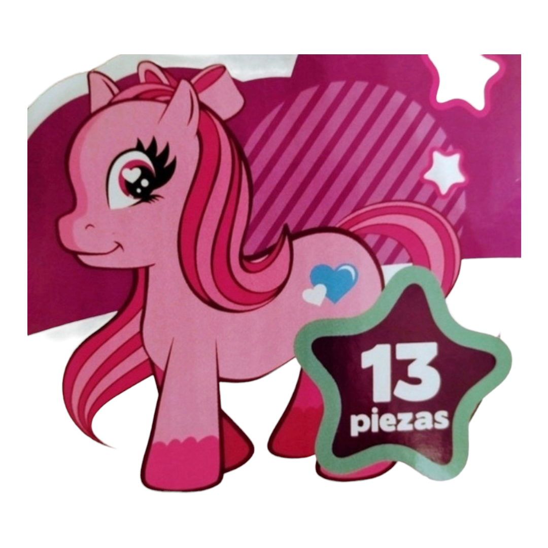 Wonder Pony Land Set De Ponies Con Secadora Mediano Morado