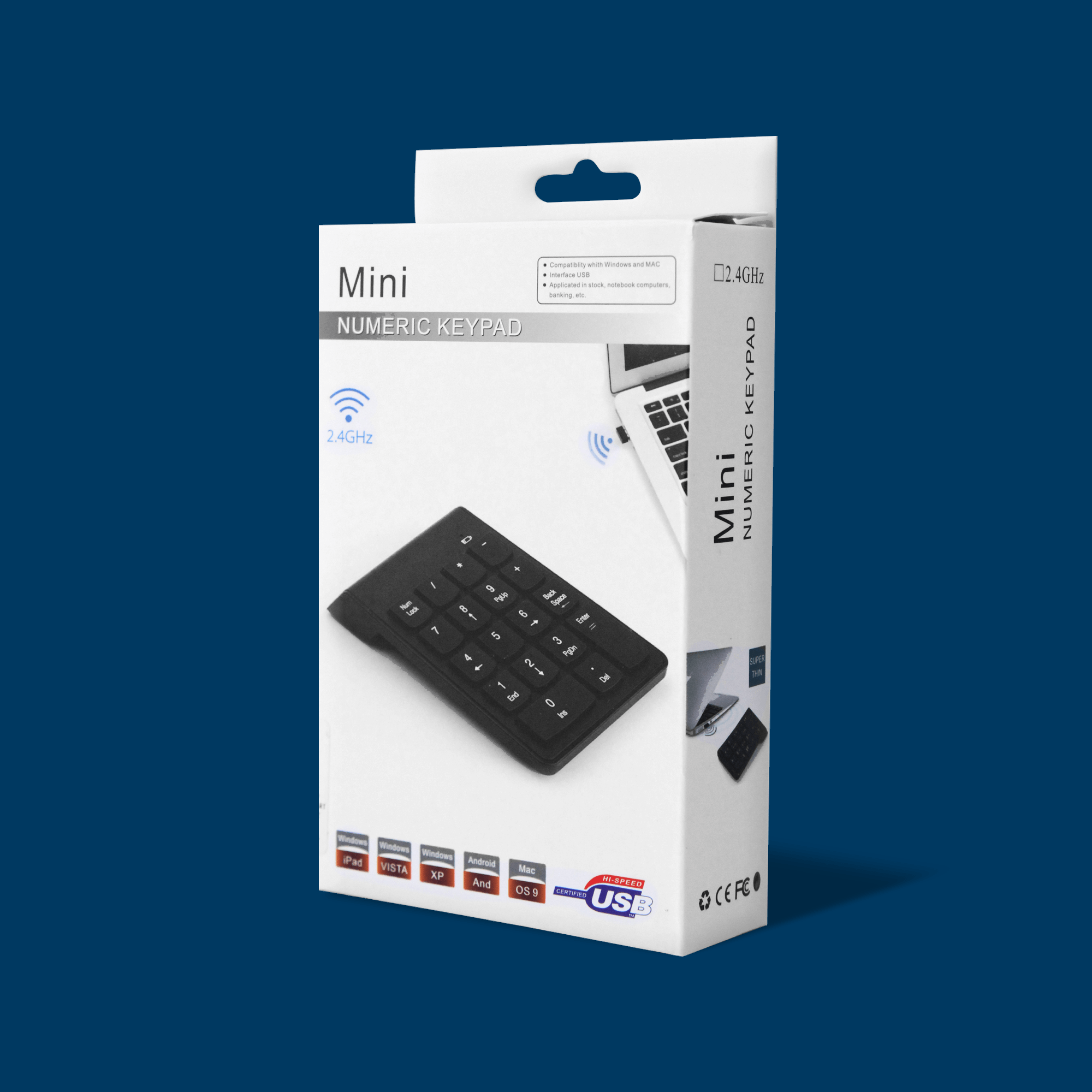 Teclado numérico Archy inalámbrico 18 Teclas para PC, Laptop, Potátil, Delgado, con Receptor USB, Silencioso, Diseño Moderno, Compatible con Windows y Mac (KB06).