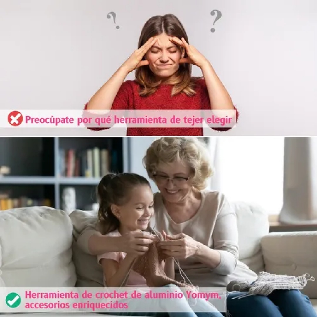 Kit De Ganchos Y Accesorios Para Tejer Al Crochet 84 Pzas.