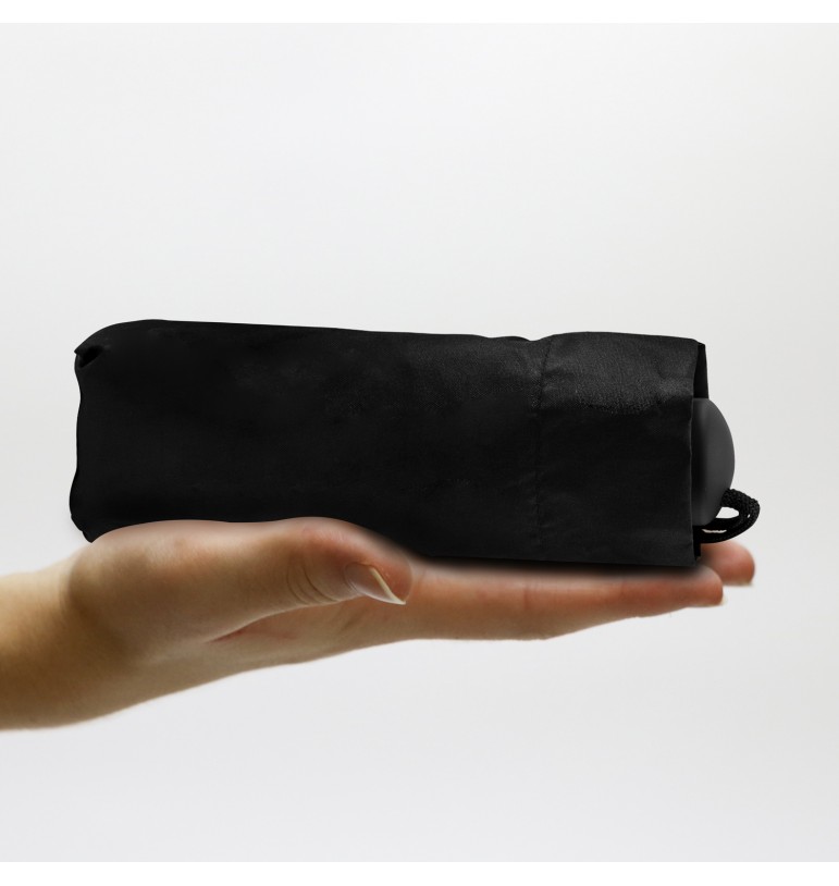 Paraguas Negro de bolsillo sombrilla automático protección rayos UV y Anti viento con estuche