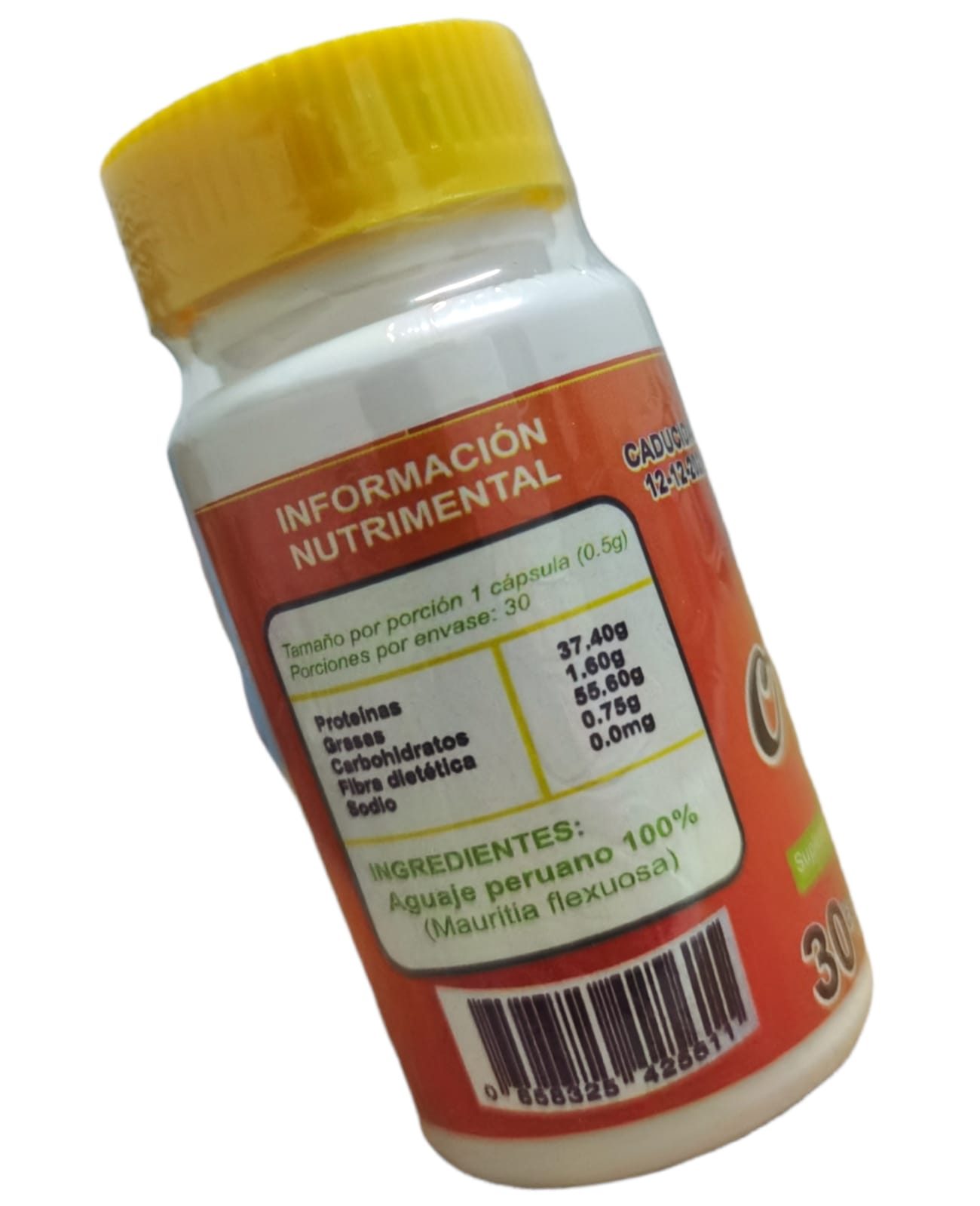 Aguaje Peruano 30 cápsulas 500mg Fortalece Músculos Huesos