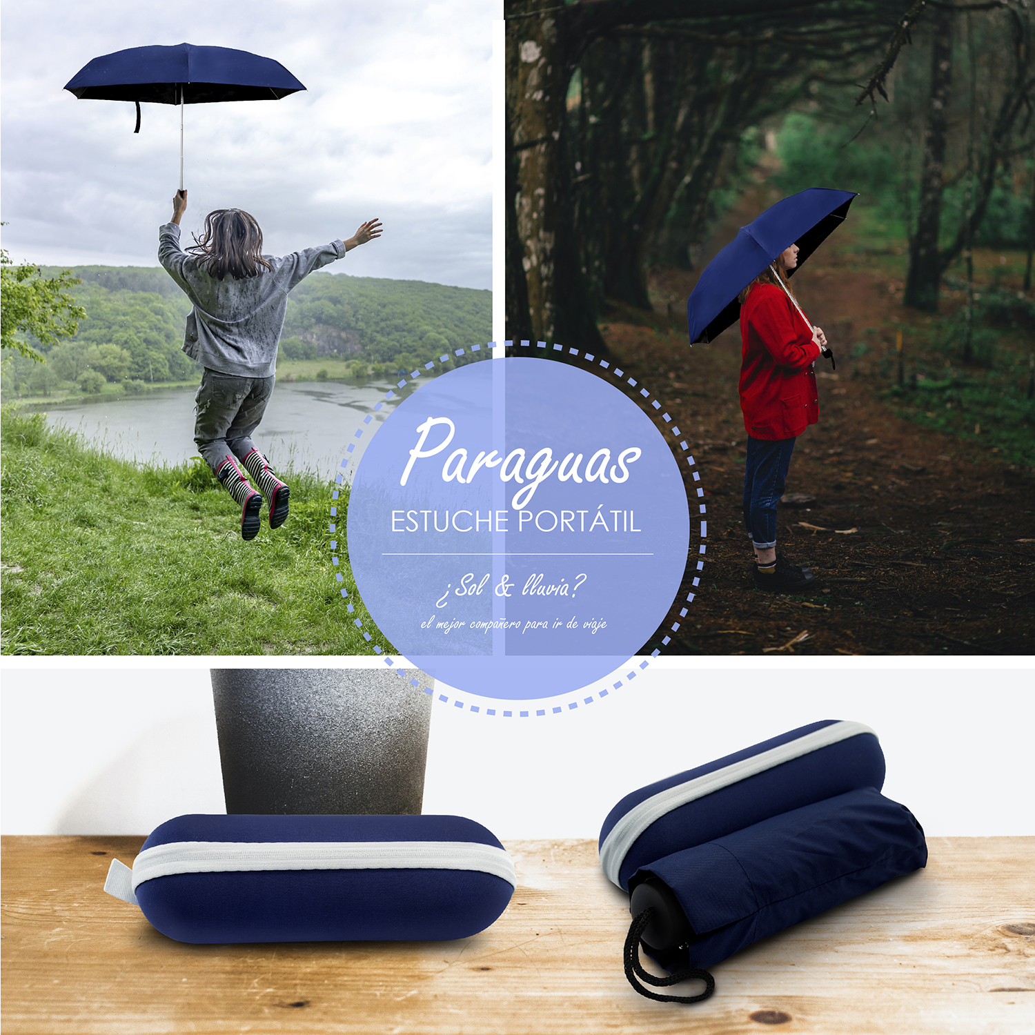 Tela impermeable ligera para forros, paraguas y mas color Azul Oscuro