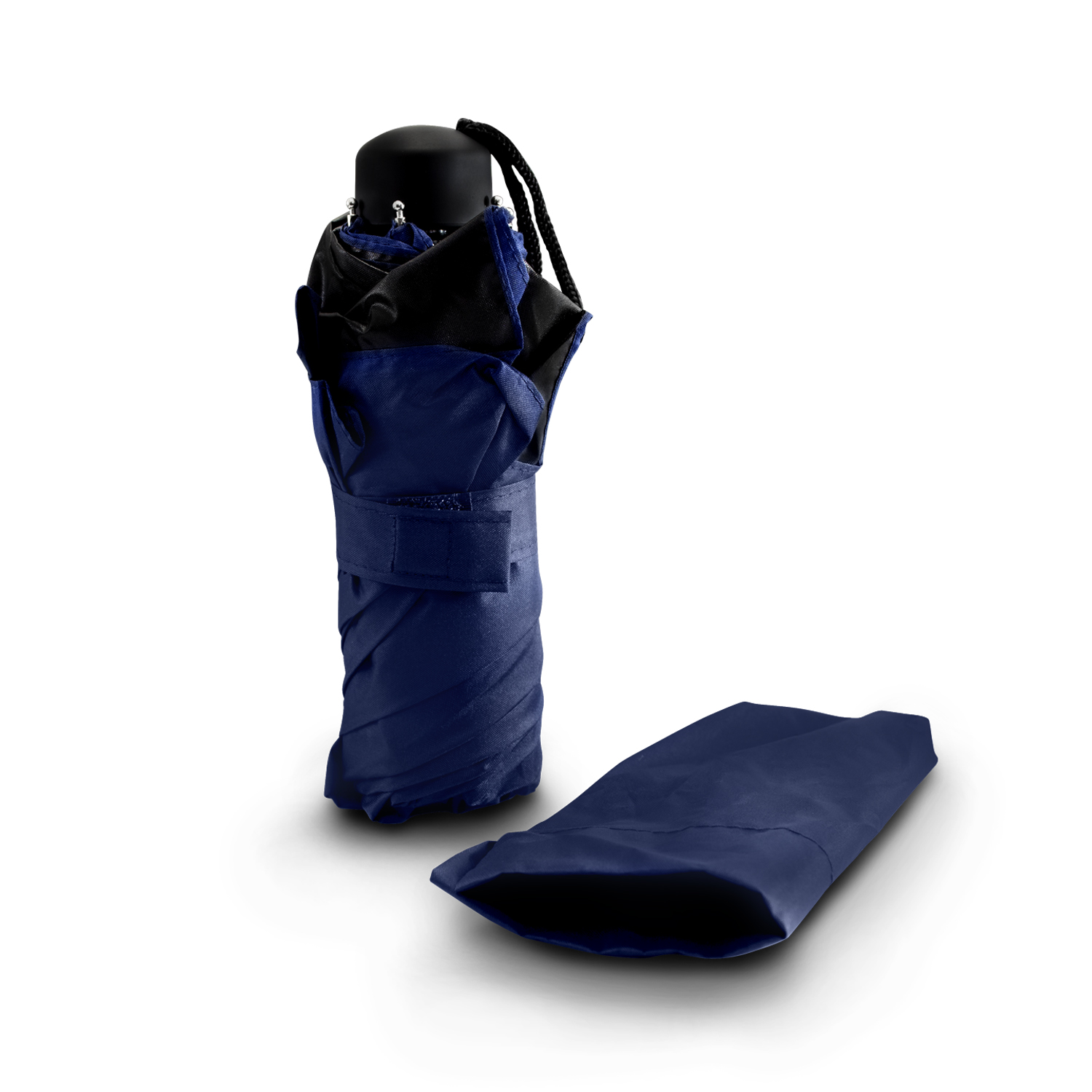 Paraguas Azul de bolsillo sombrilla automático protección rayos UV y Anti viento con estuche