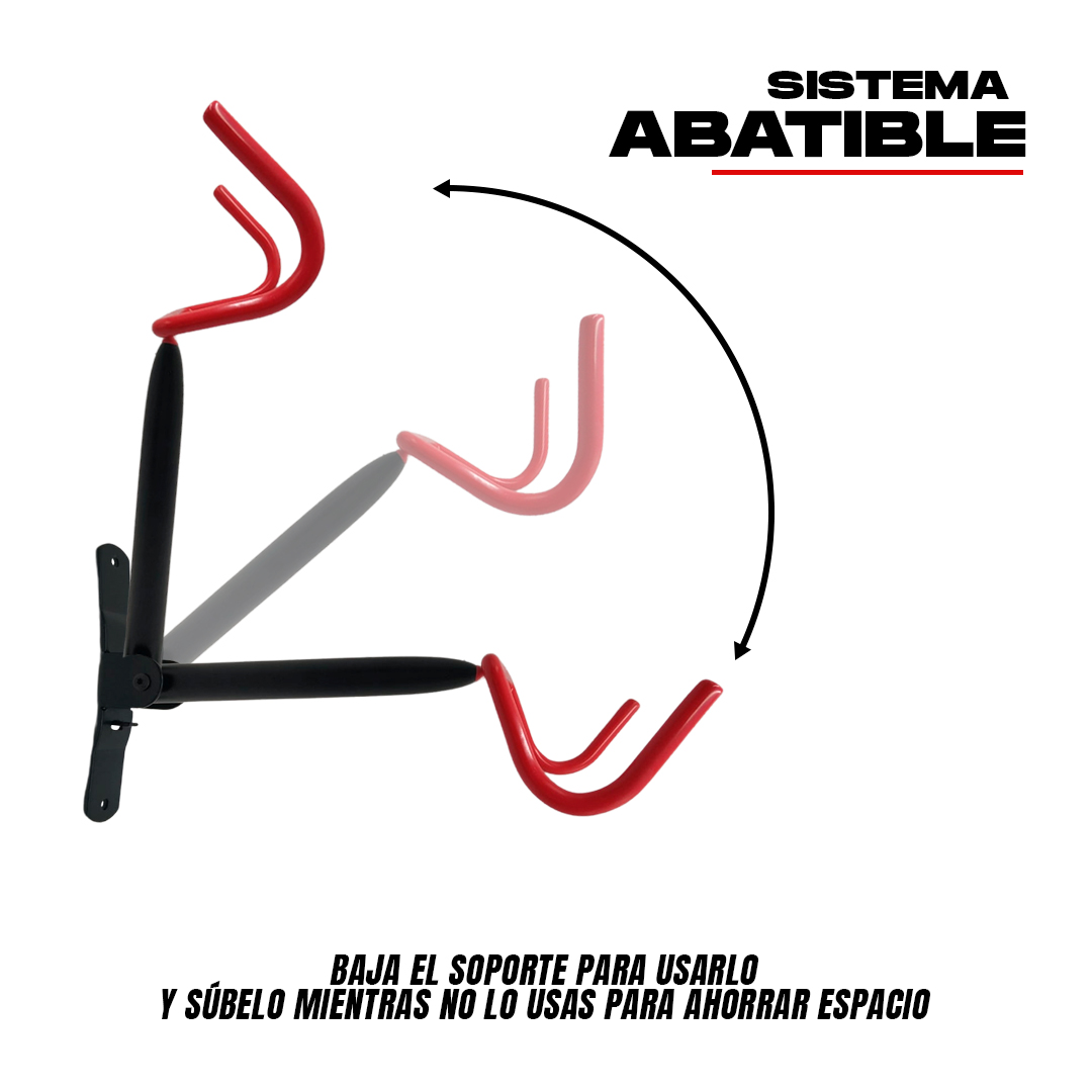 Gancho Bicicleta Soporte De Pared Para Bici Acero Abatible