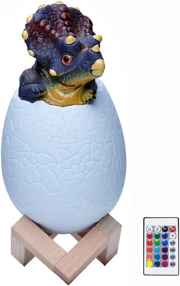 Lámpara de dinosaurio 3D recargable Triceratops