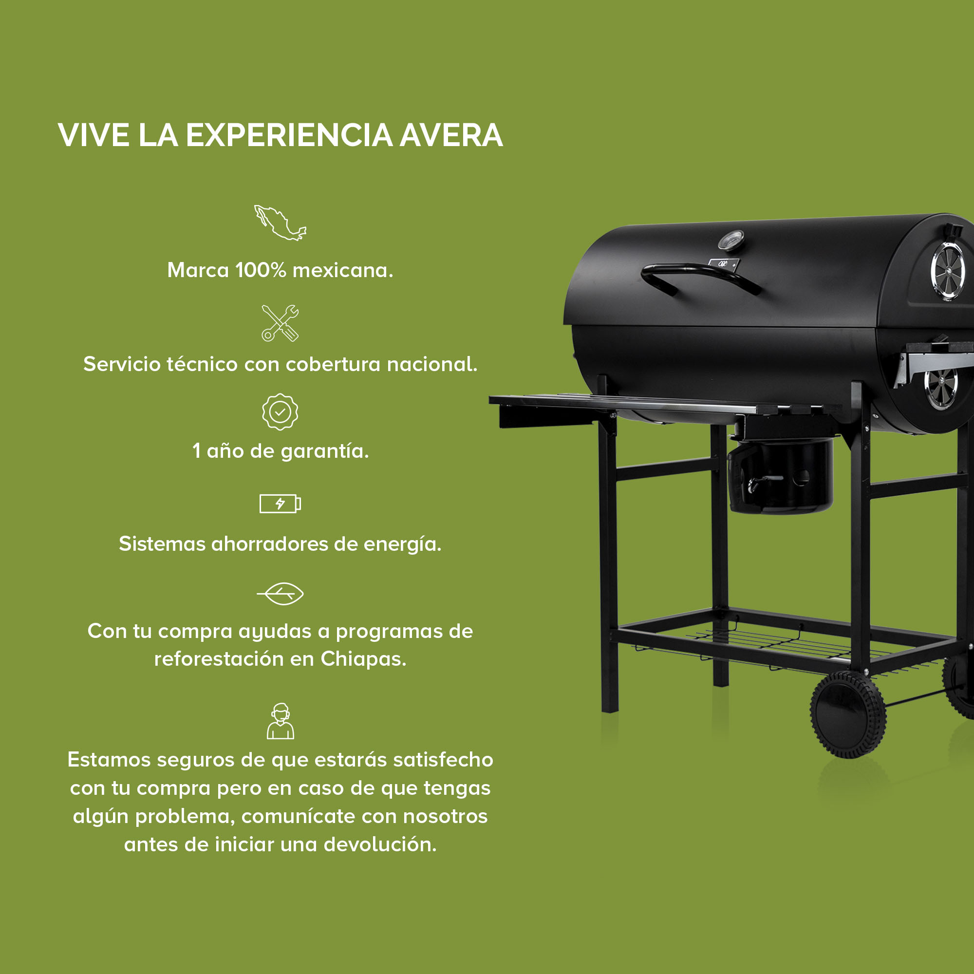 Asador De Carbón Tipo Barril 70 Cm Parrilladas Avera ACB02
