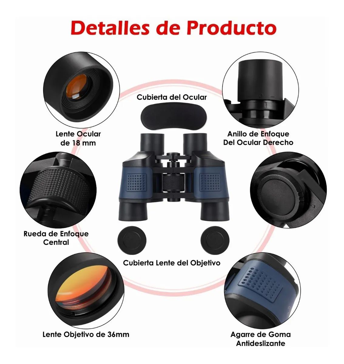 Binoculares Telescopio Visión Nocturna Hd Con Bolsa 10x36