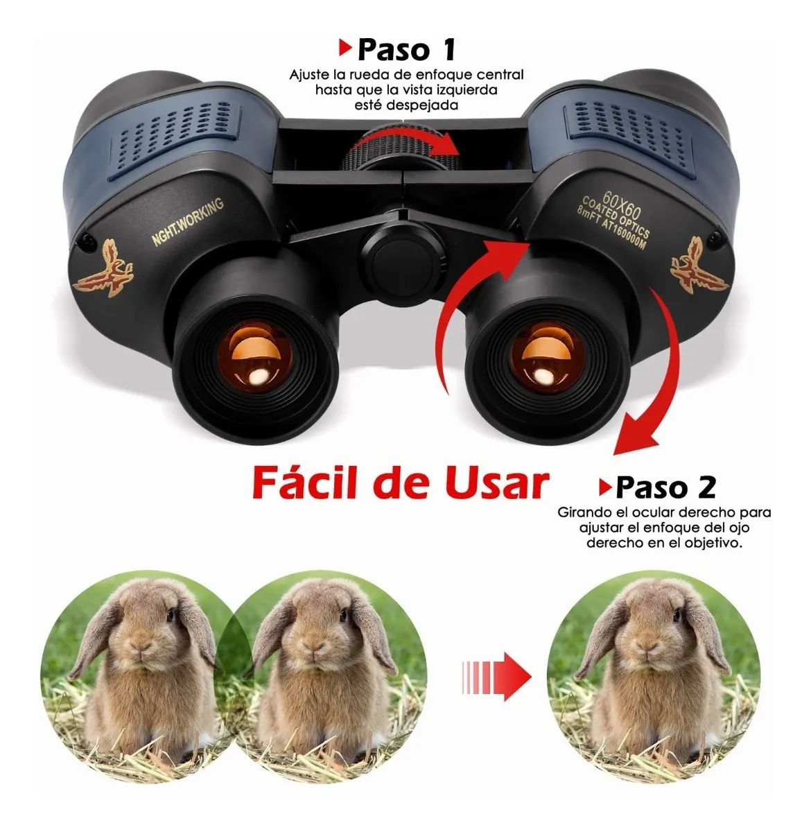Binoculares Telescopio Visión Nocturna Hd Con Bolsa 10x36