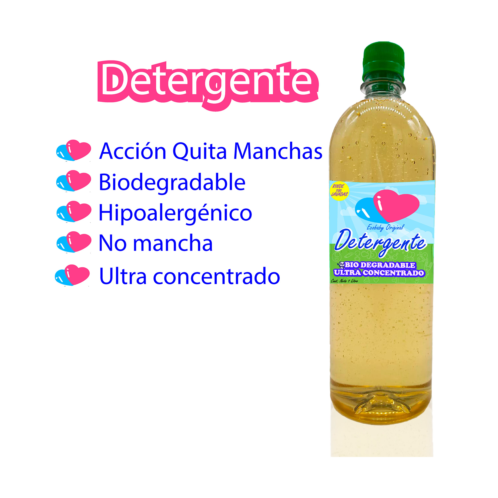 Lavado profundo Detergente para pañales ecológicos de tela ecobaby original 3 litros 