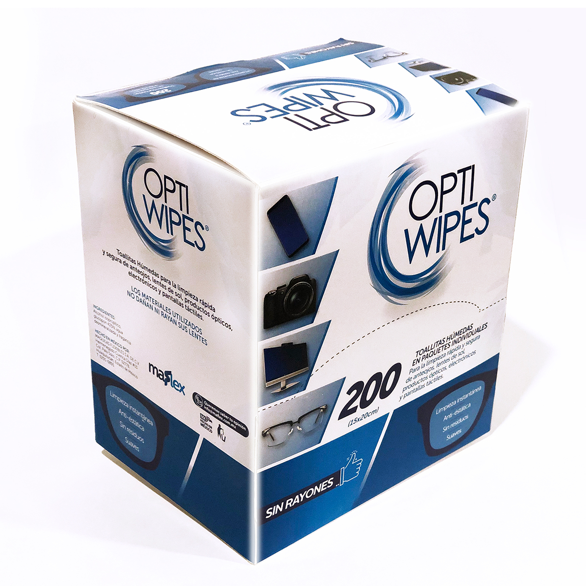 Toallitas Humedas Opti Wipes Para Lente Pantalla Sin Rayones