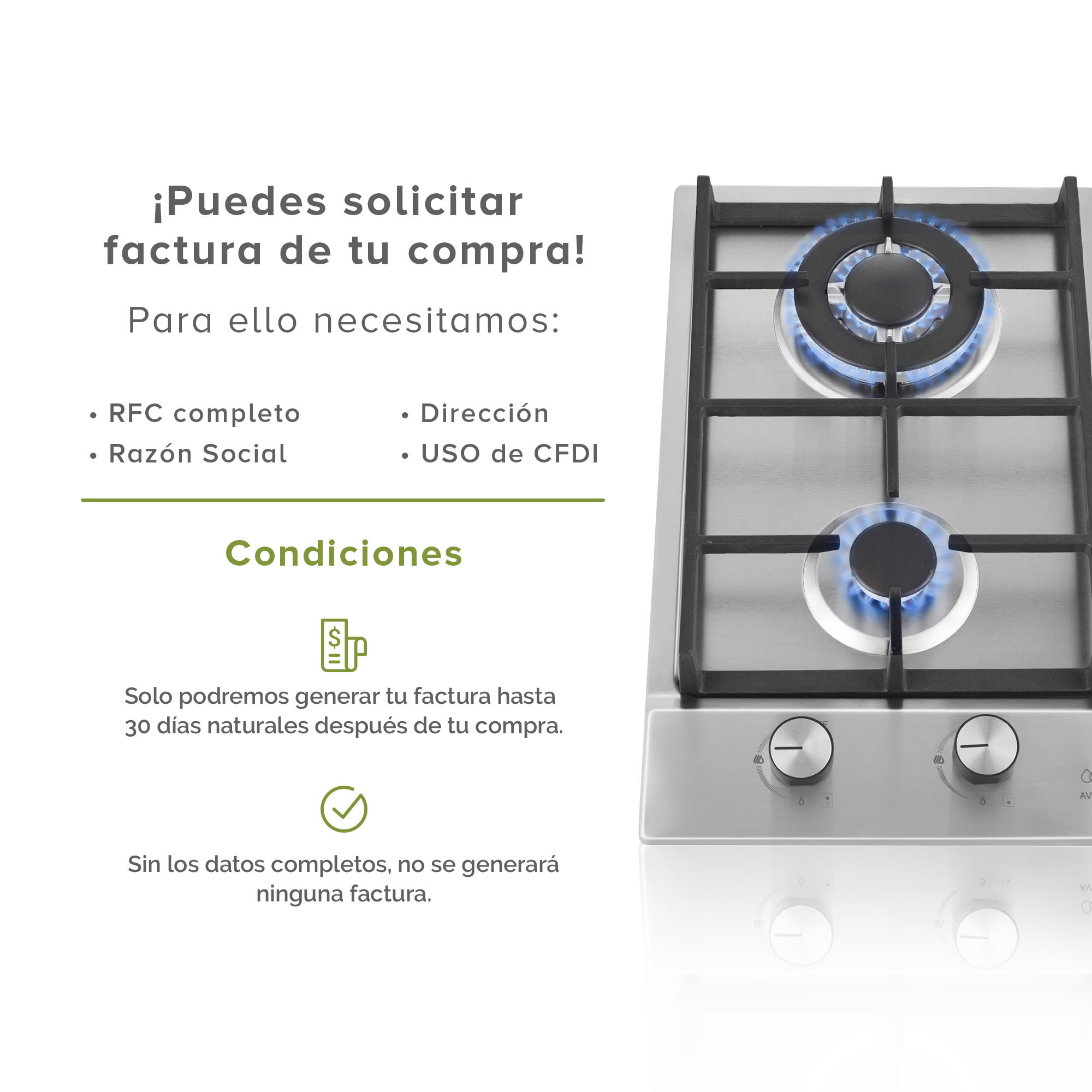AVERA Parrilla de Gas Acero Inoxidable 2 Quemadores AI2