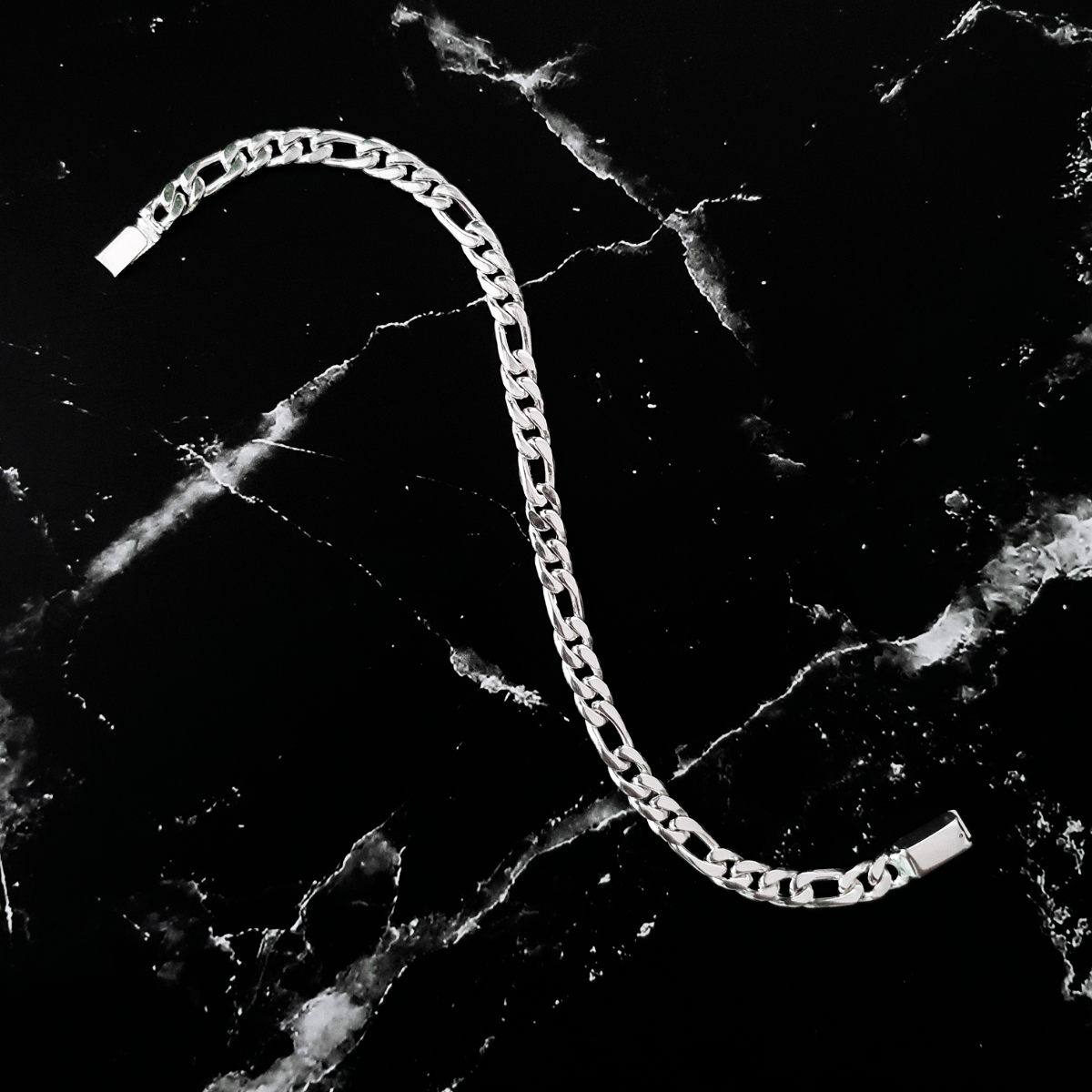 Esclava de plata .925 para Hombre hecha a mano, diseño Figaro. Incluye certificado y caja de regalo