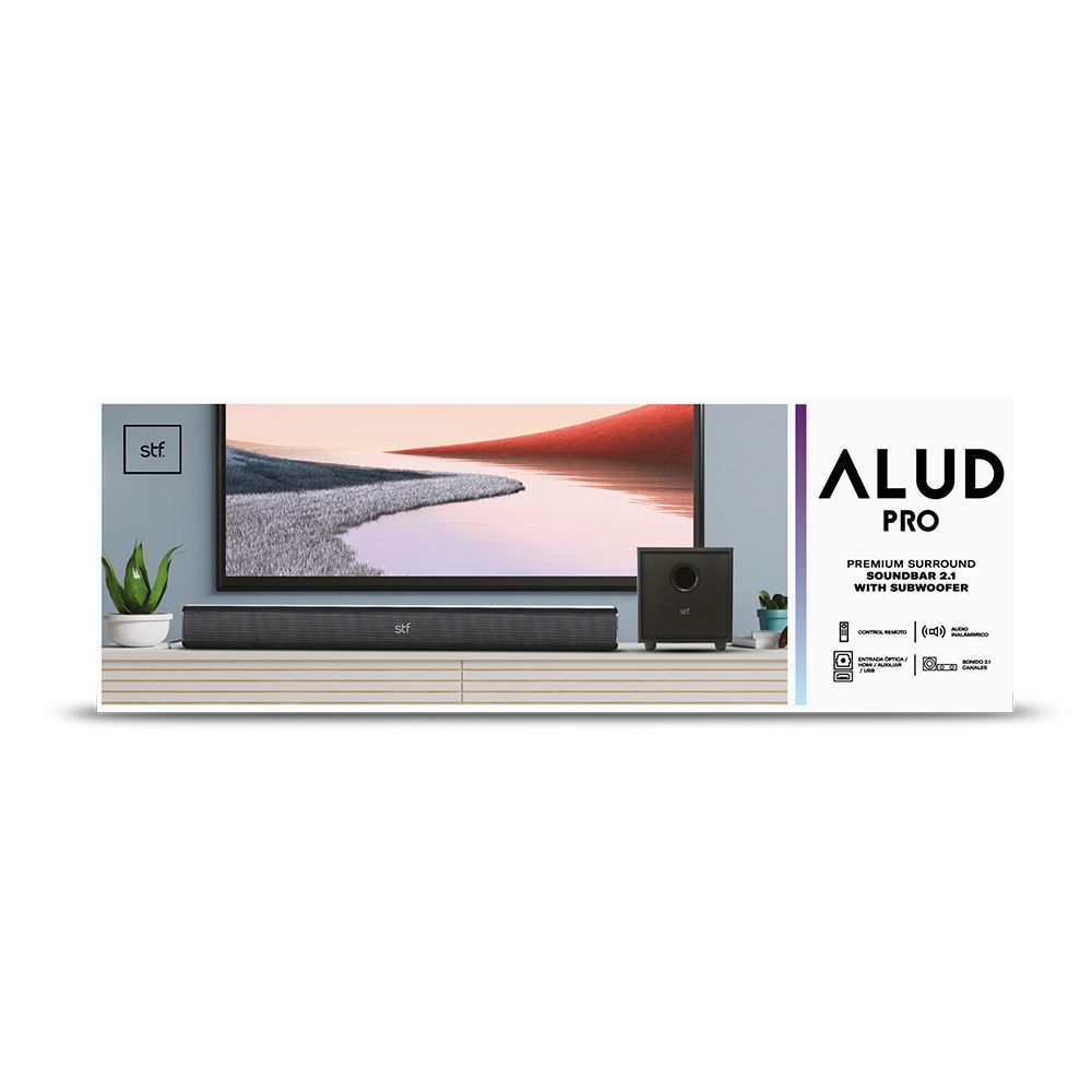 Barra de Sonido 2.1 Con Subwoofer 2 en 1 Alud Pro STF