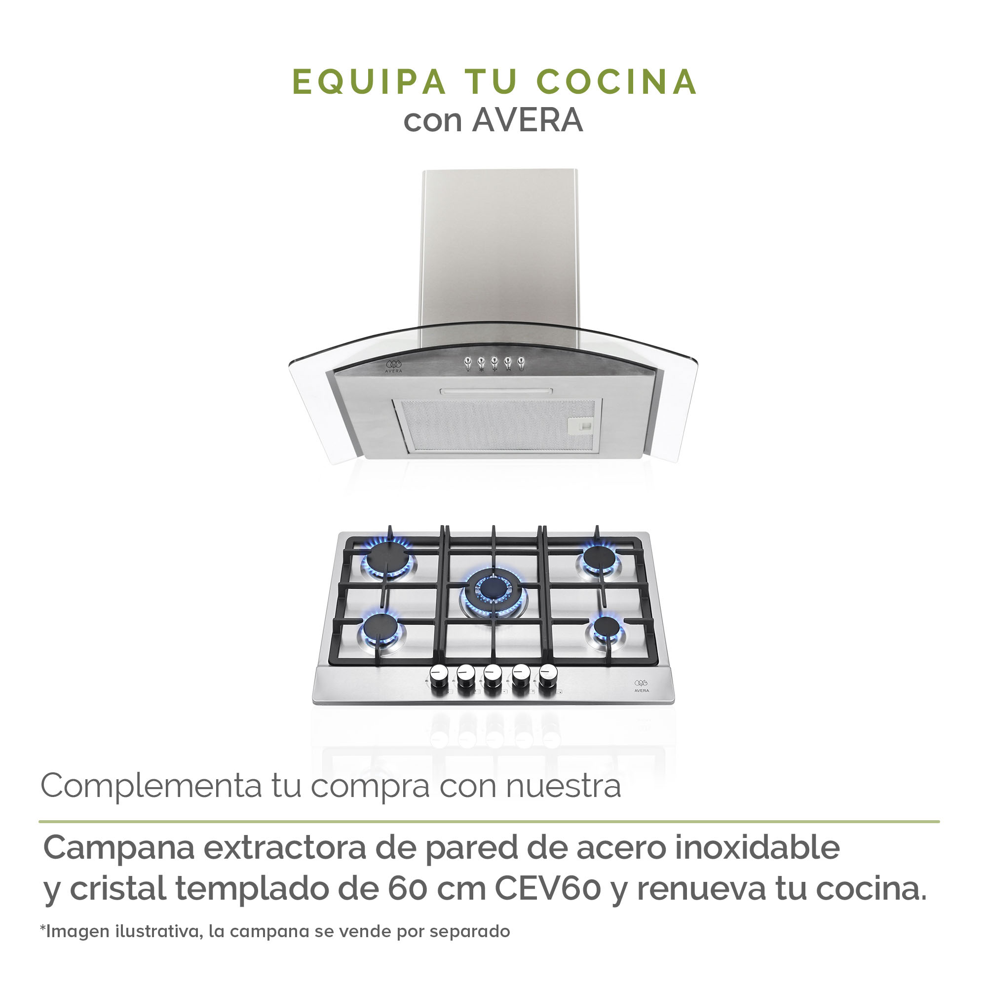 Parrilla de Gas Acero Inoxidable con 5 Quemadores Avera AI5