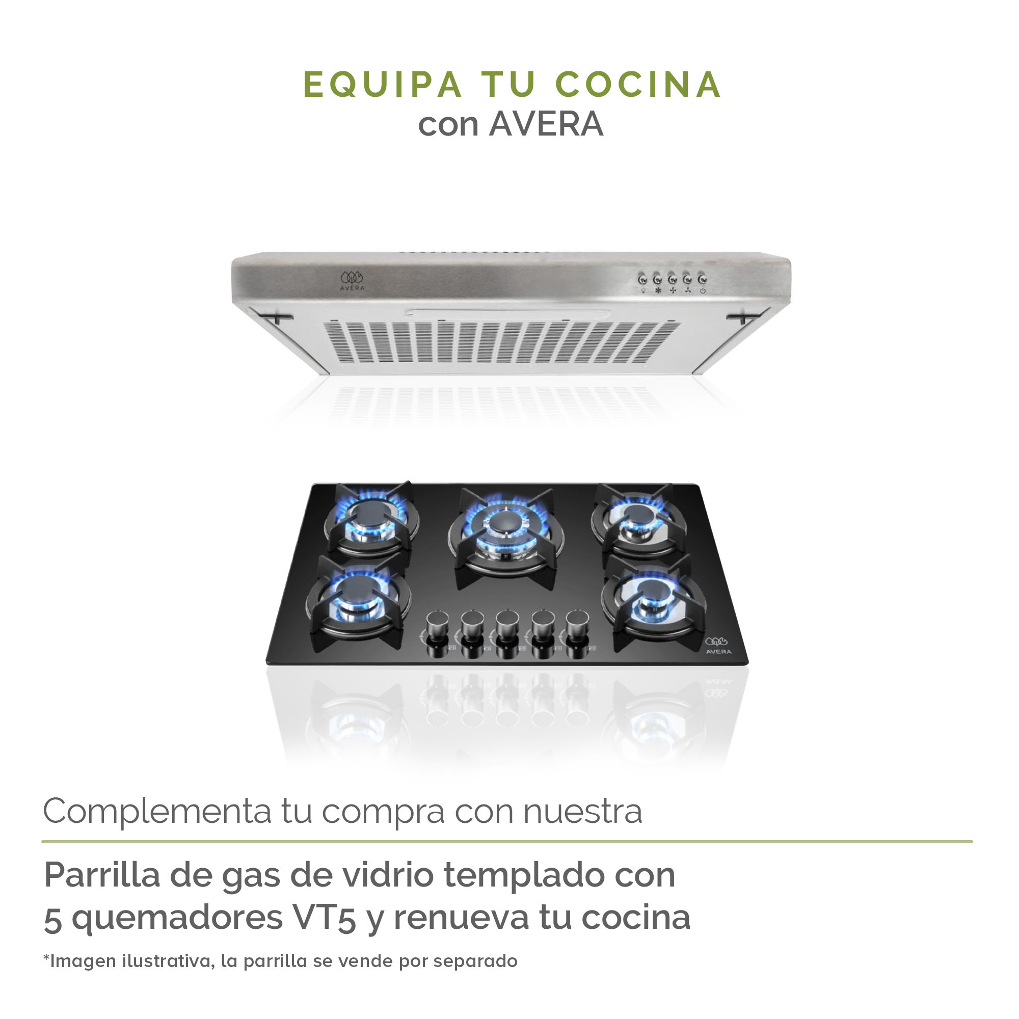 Campana Extractora para Cocina de Pared 80CM  Avera CEA80