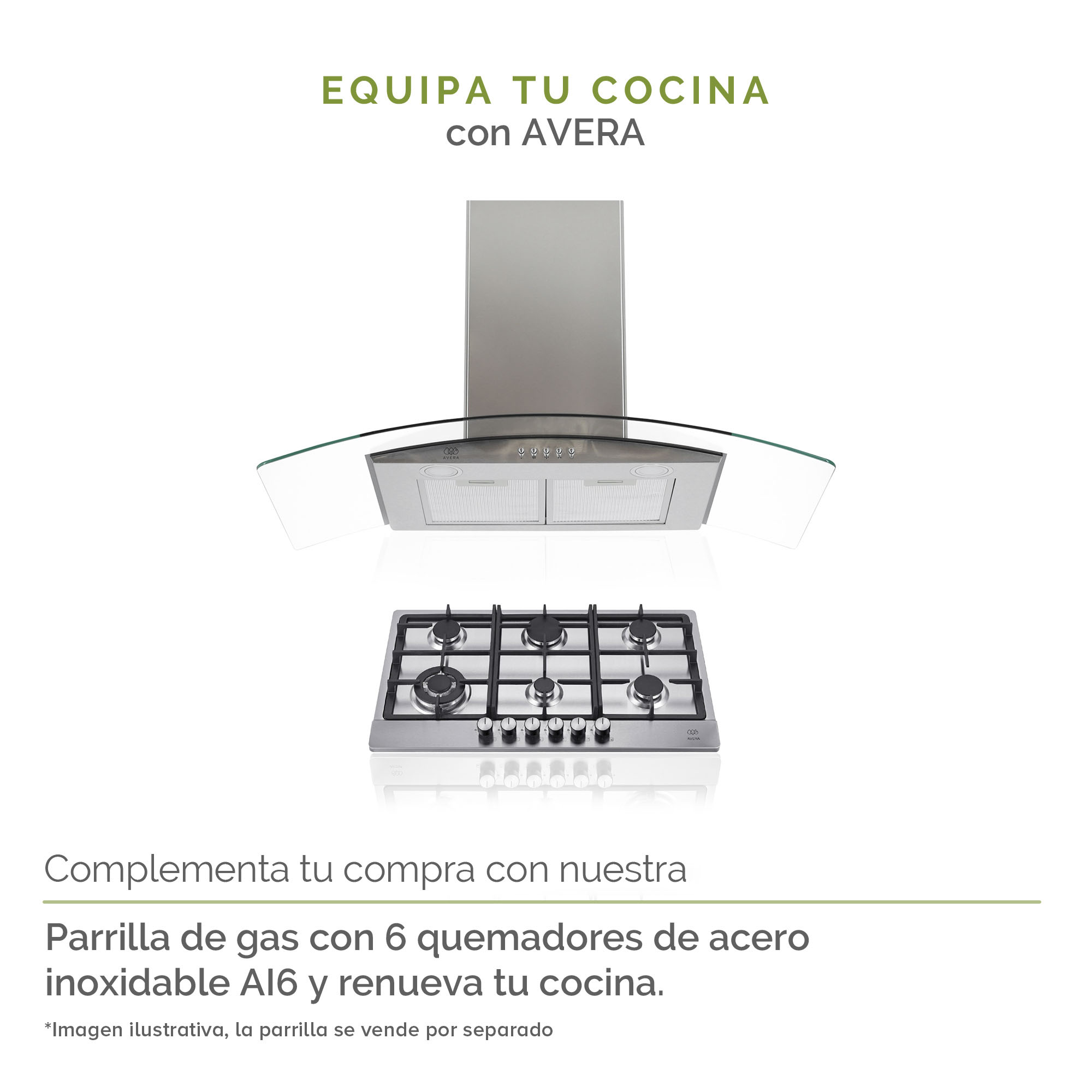 AVERA Campana Extractora o Purificadora para Cocina de Pared 90 cm Cristal Templado y Acero Inxoidable CEV90