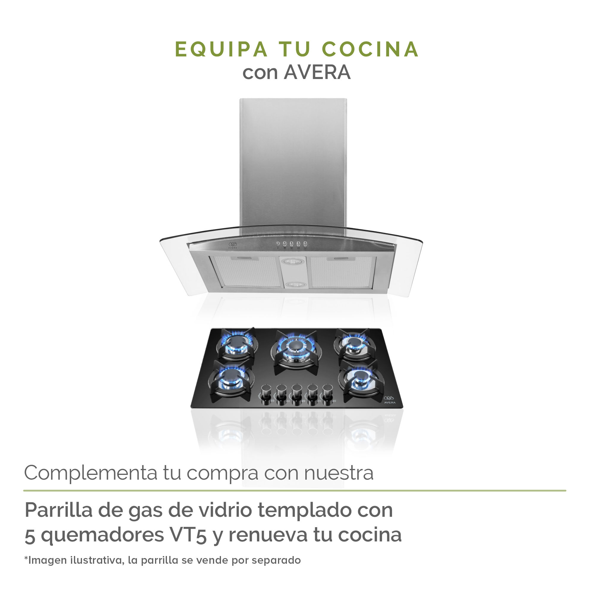 AVERA Campana Extractora O Purificadora Para Cocina De Isla 76 CM Cristal Templado Y Acero Inoxidable CEVD90C