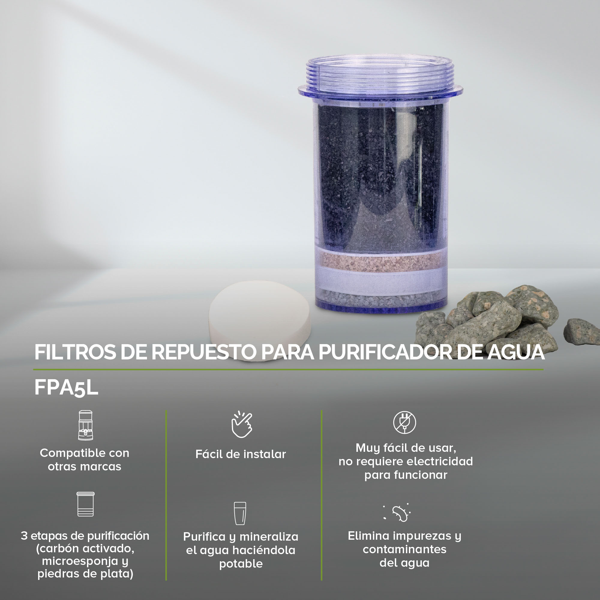 Filtro De Repuesto Para Purificador De Agua 5 Litros Avera FPA5L