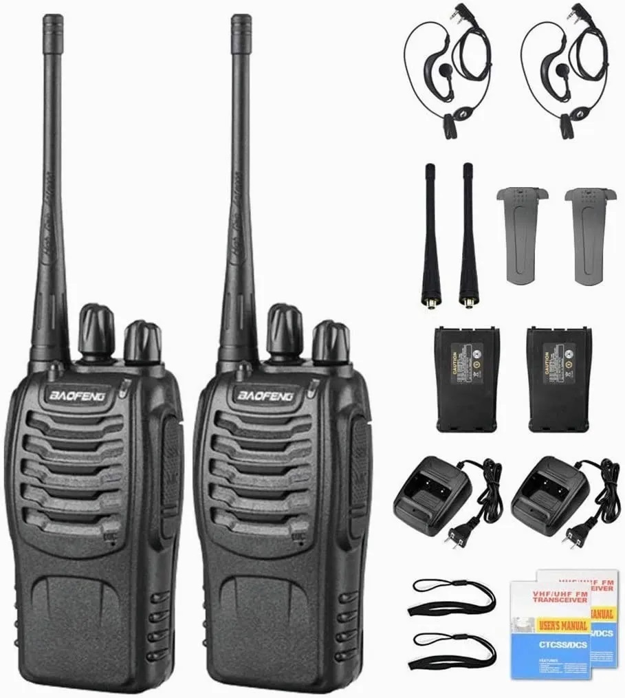 2 Radios Baofeng Bf-888s Uhf Con Manos Libres Set-2
