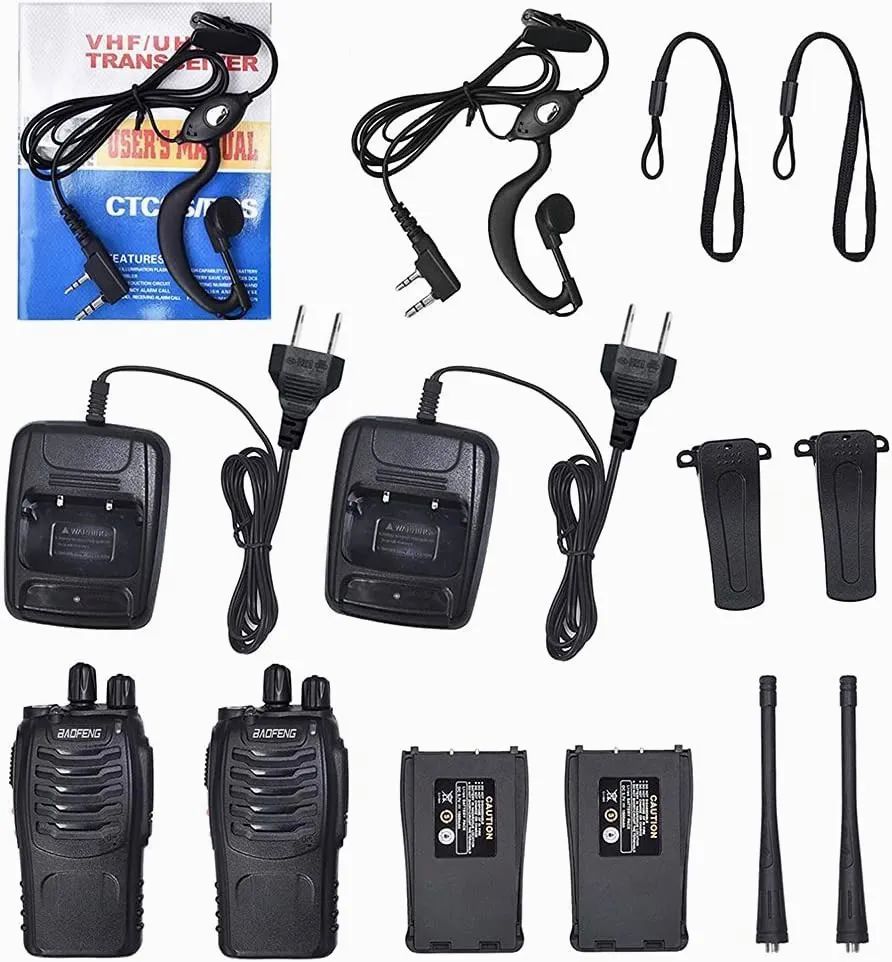 2 Radios Baofeng Bf-888s Uhf Con Manos Libres Set-2