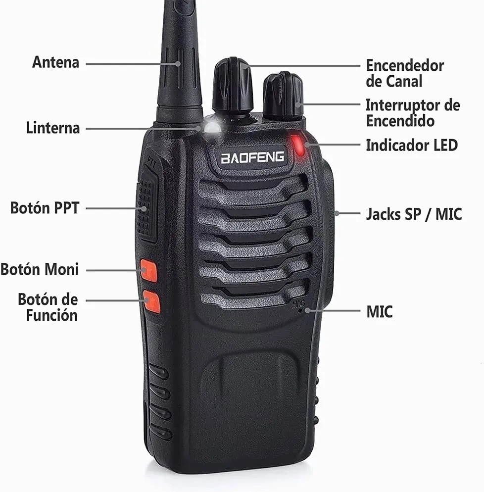 2 Radios Baofeng Bf-888s Uhf Con Manos Libres Set-2