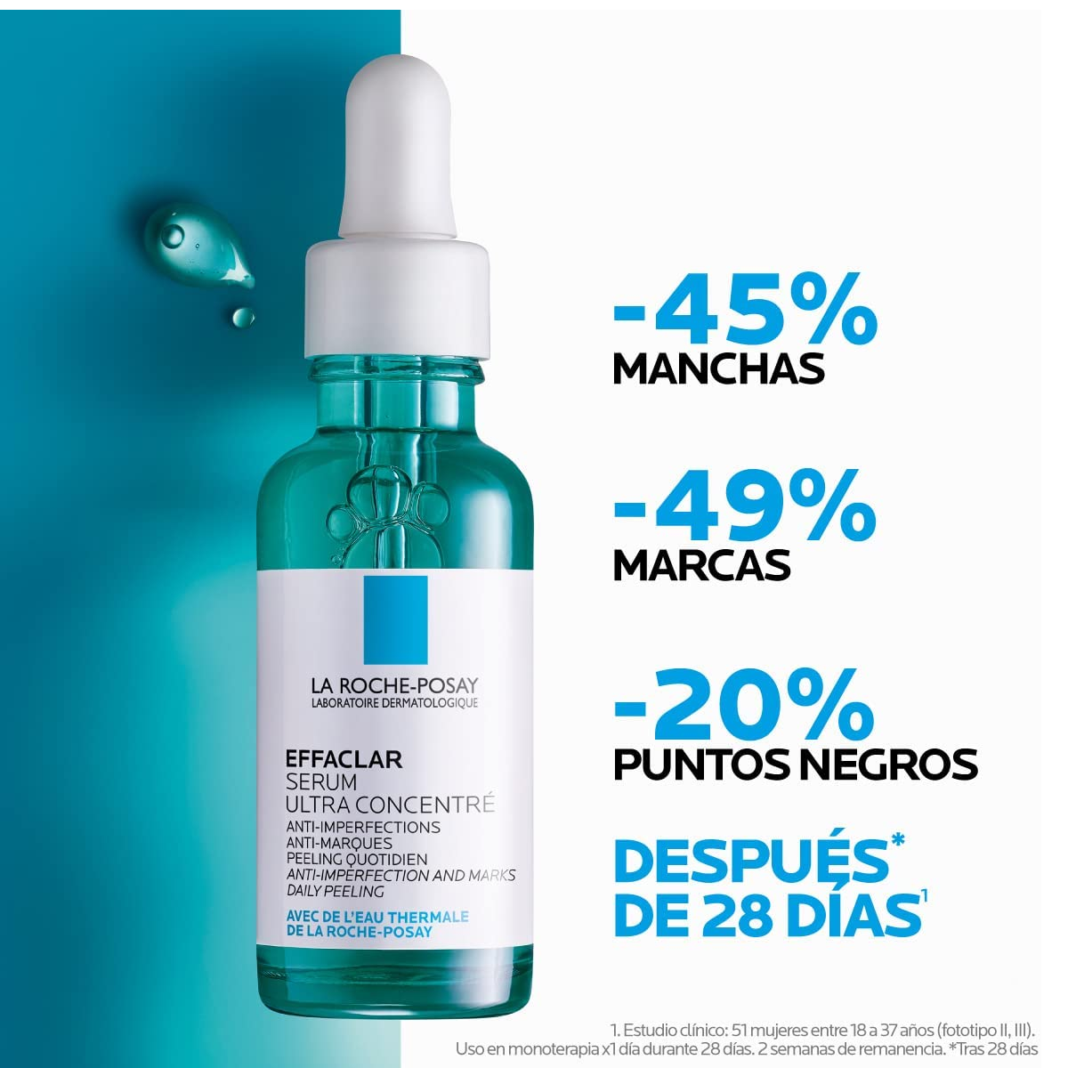 Serum La Roche-Posay Effaclar ultra concentrated serum noche para piel acneica de 30mL