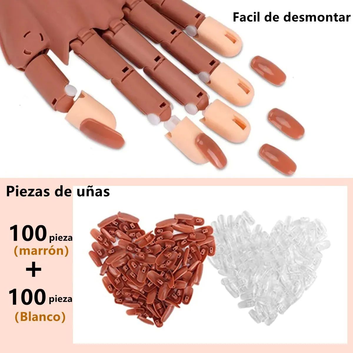 Mano Práctica Para Aplicación De Uñas Profesional 100 Tips
