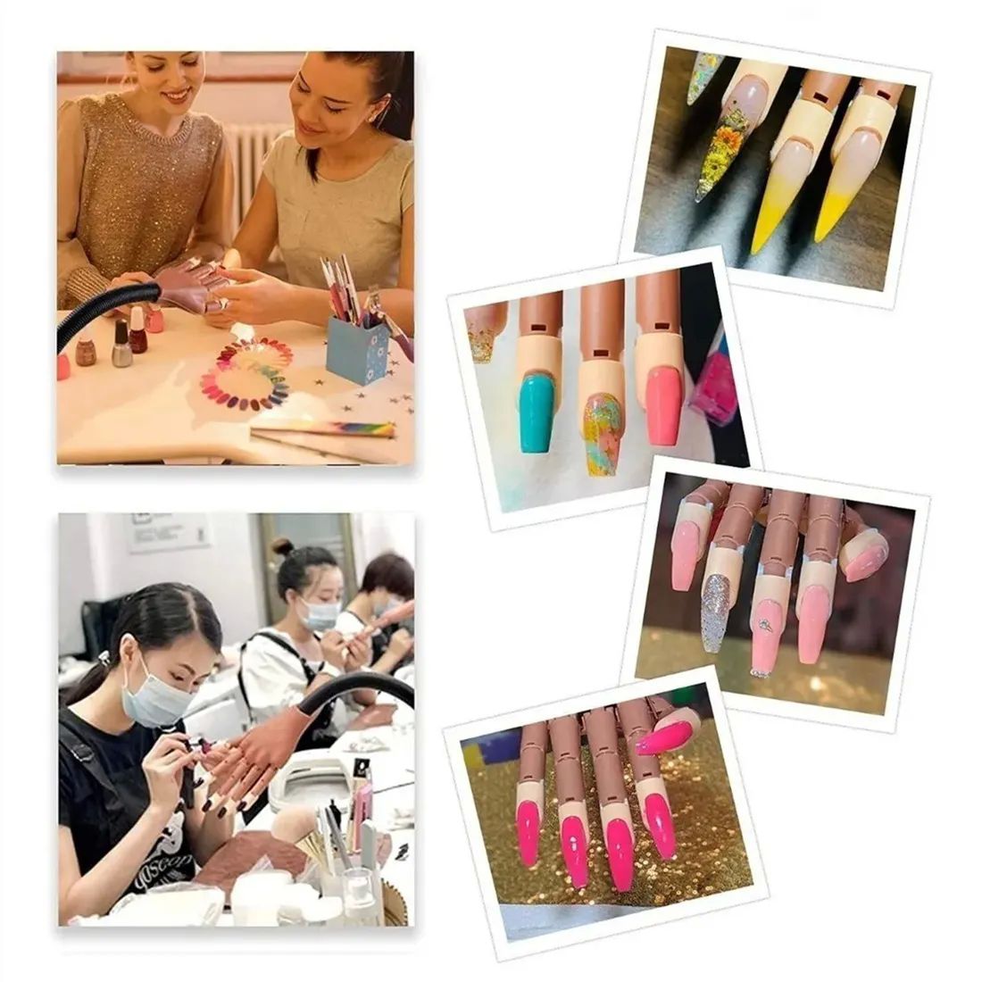 Mano Práctica Para Aplicación De Uñas Profesional 100 Tips