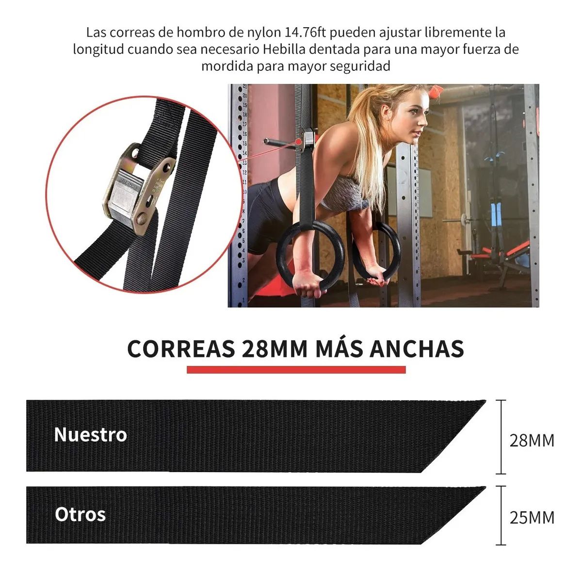 Anillos De Gimnasia Bandas De Suspensión De Hasta 450 Kg