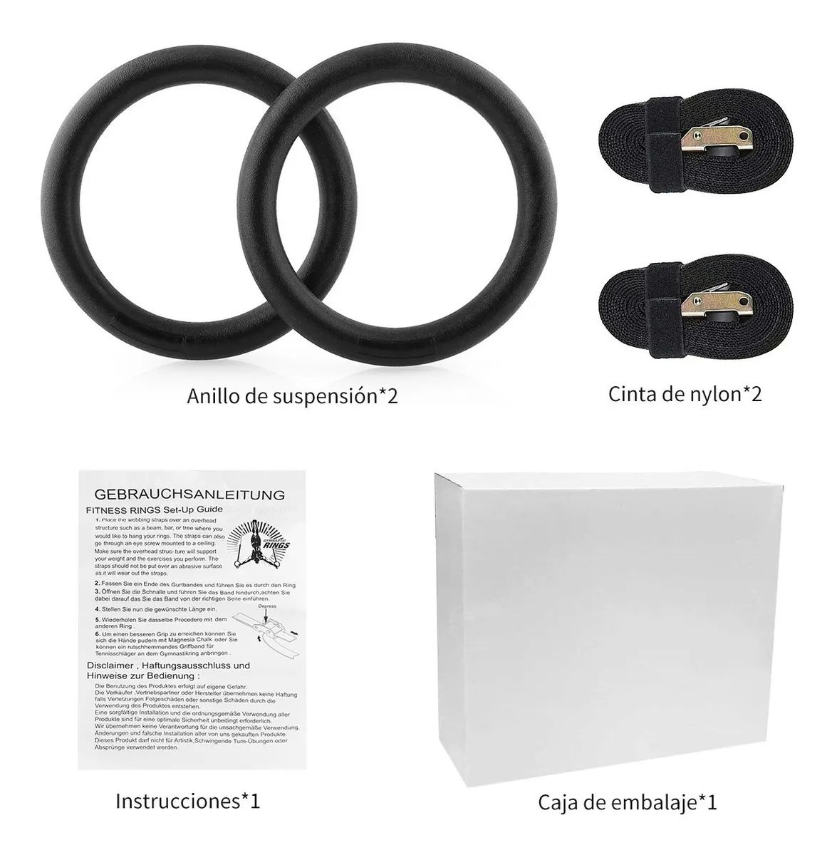 Anillos De Gimnasia Bandas De Suspensión De Hasta 450 Kg