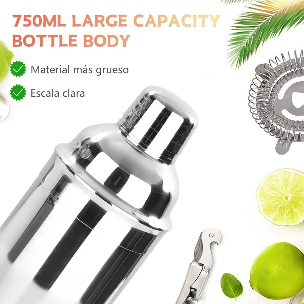 Kit De Coctelera De 750 Ml Para Bar, 20 Piezas