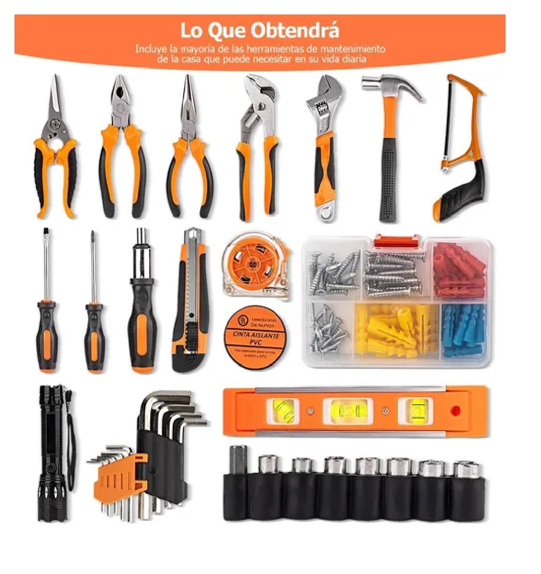 Set De Herramientas Reparación Doméstica Estuche Negro