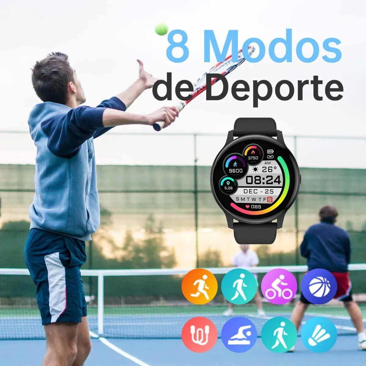 Reloj Inteligente Con Bluetooth Color Negro