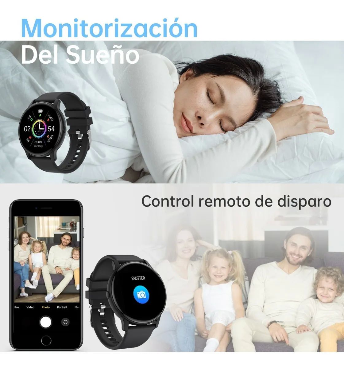 Reloj Inteligente Con Bluetooth Color Negro