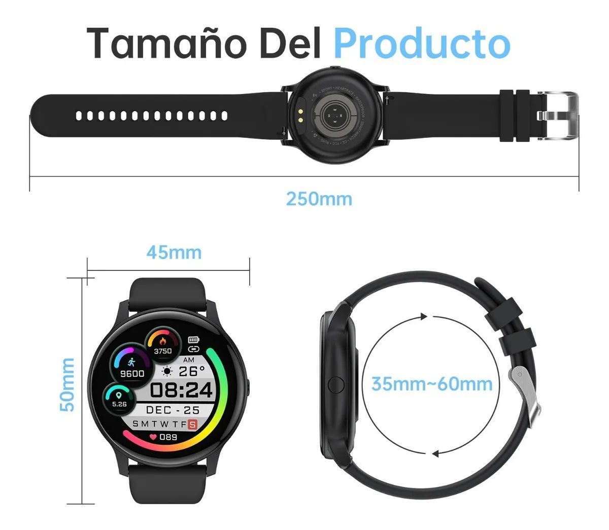 Reloj Inteligente Con Bluetooth Color Negro