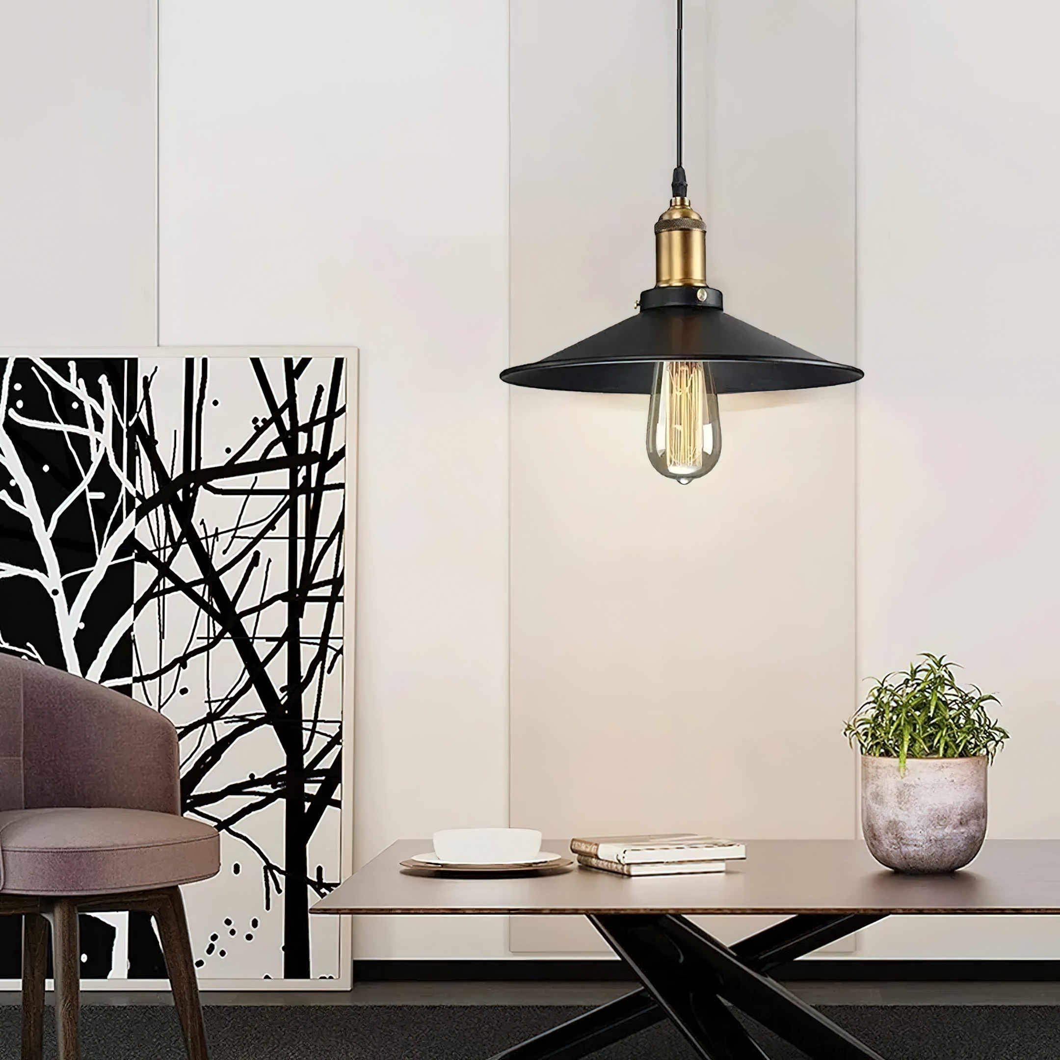 2 Retro Lámpara Colgante Lampara De Techo Industrial E26