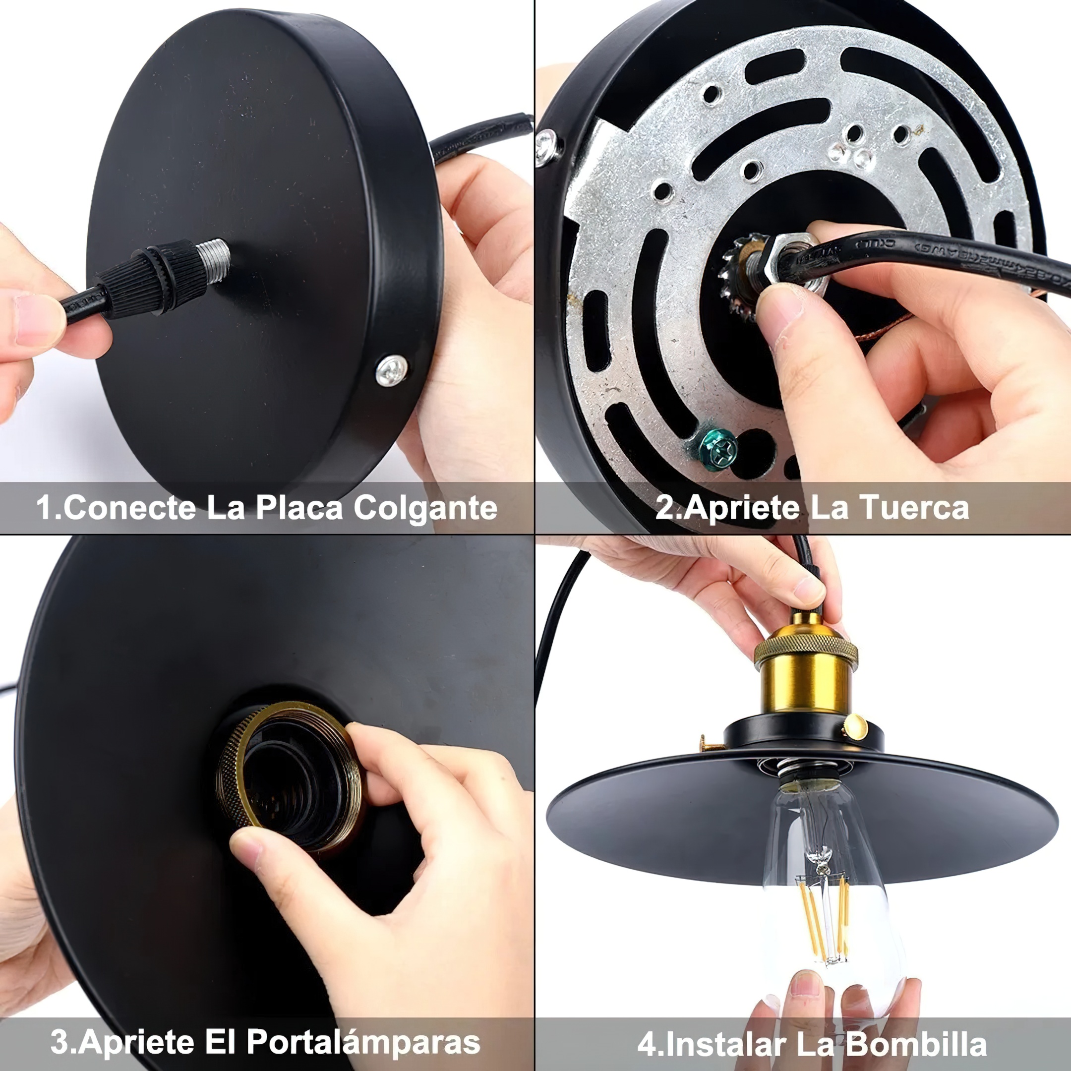 2 Retro Lámpara Colgante Lampara De Techo Industrial E26