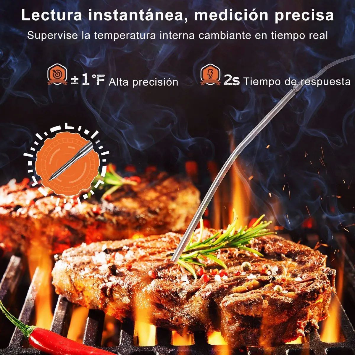 Termómetro Digital De Cocina Para Barbacoa Dorado