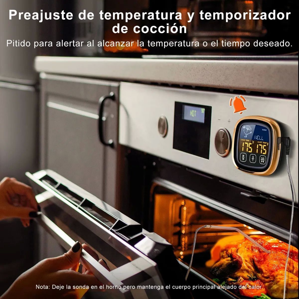 Termómetro Digital De Cocina Para Barbacoa Blanco