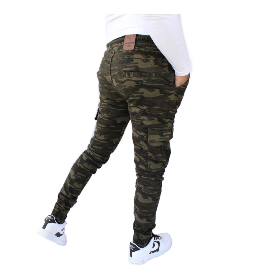 Pantalón Jogger Cargo de Gabardina Stretch Para Hombre John Silver