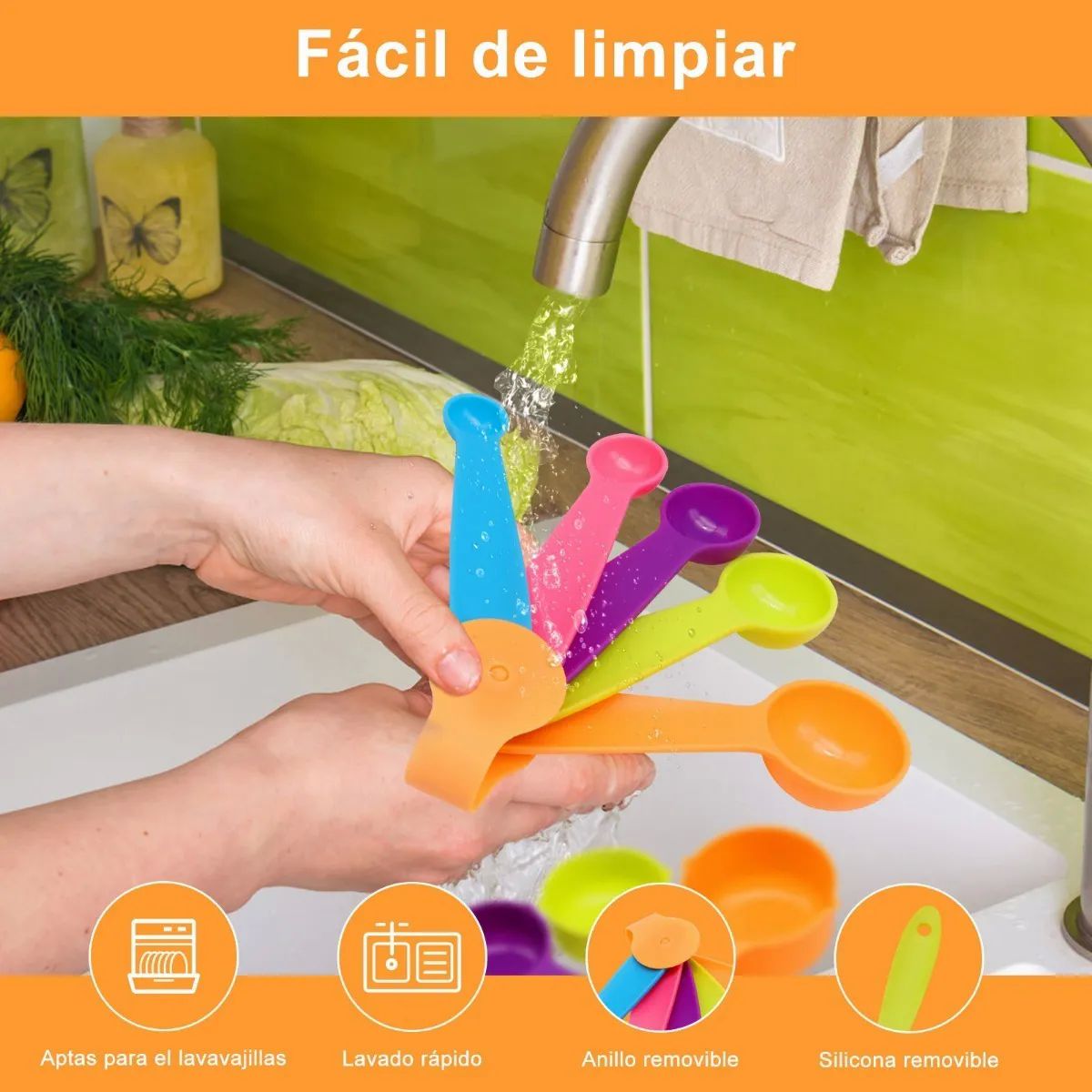 Juego De Tazas Cucharas Medidora 11pc Multicolores