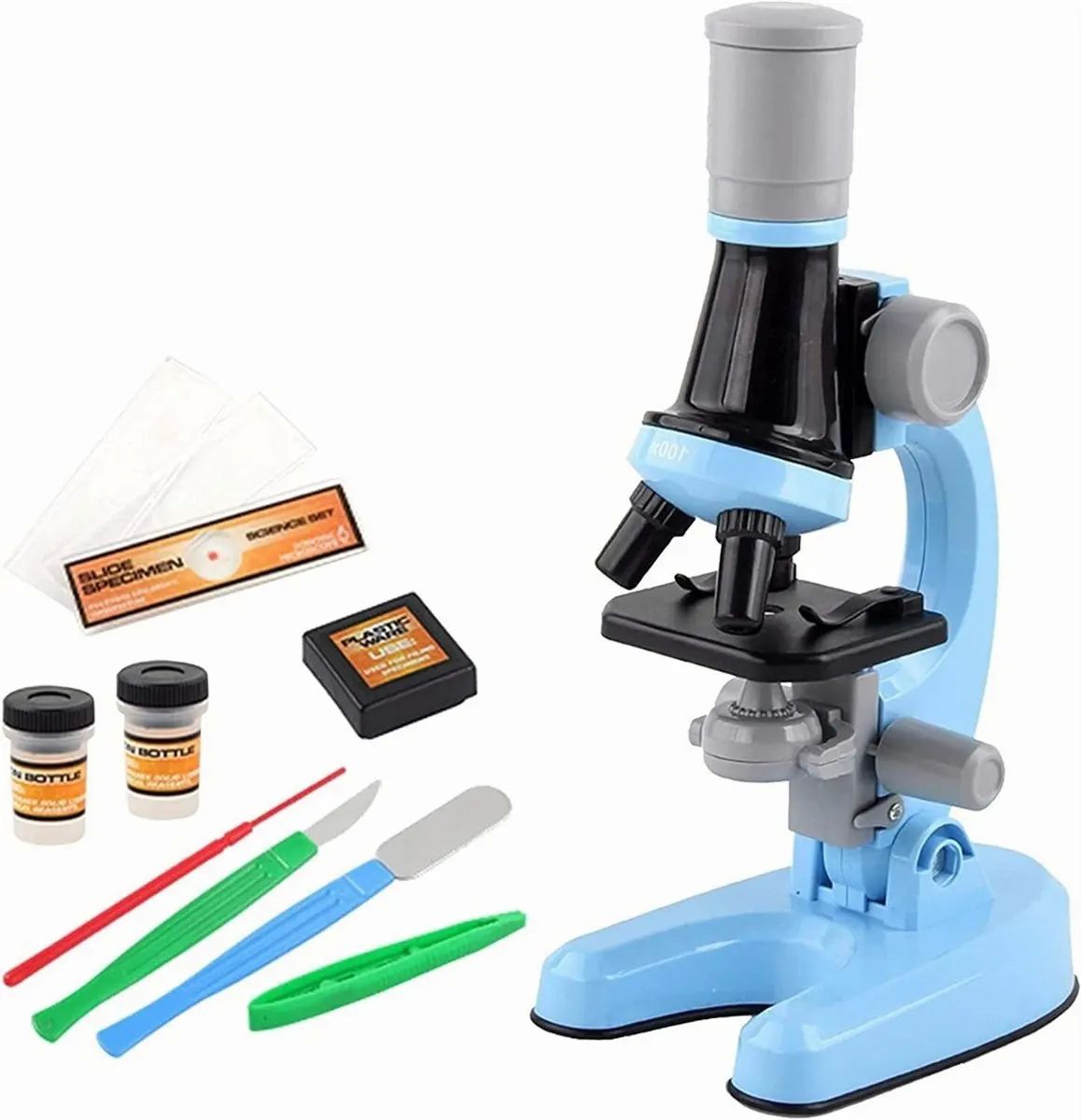 Microscopio Para Niños 1200x Juguetes Educativo Azul