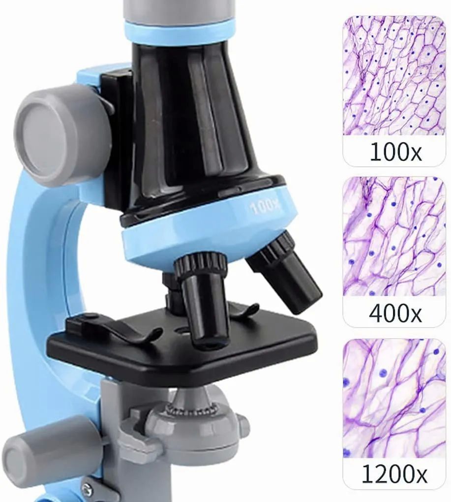 Microscopio Para Niños 1200x Juguetes Educativo Azul
