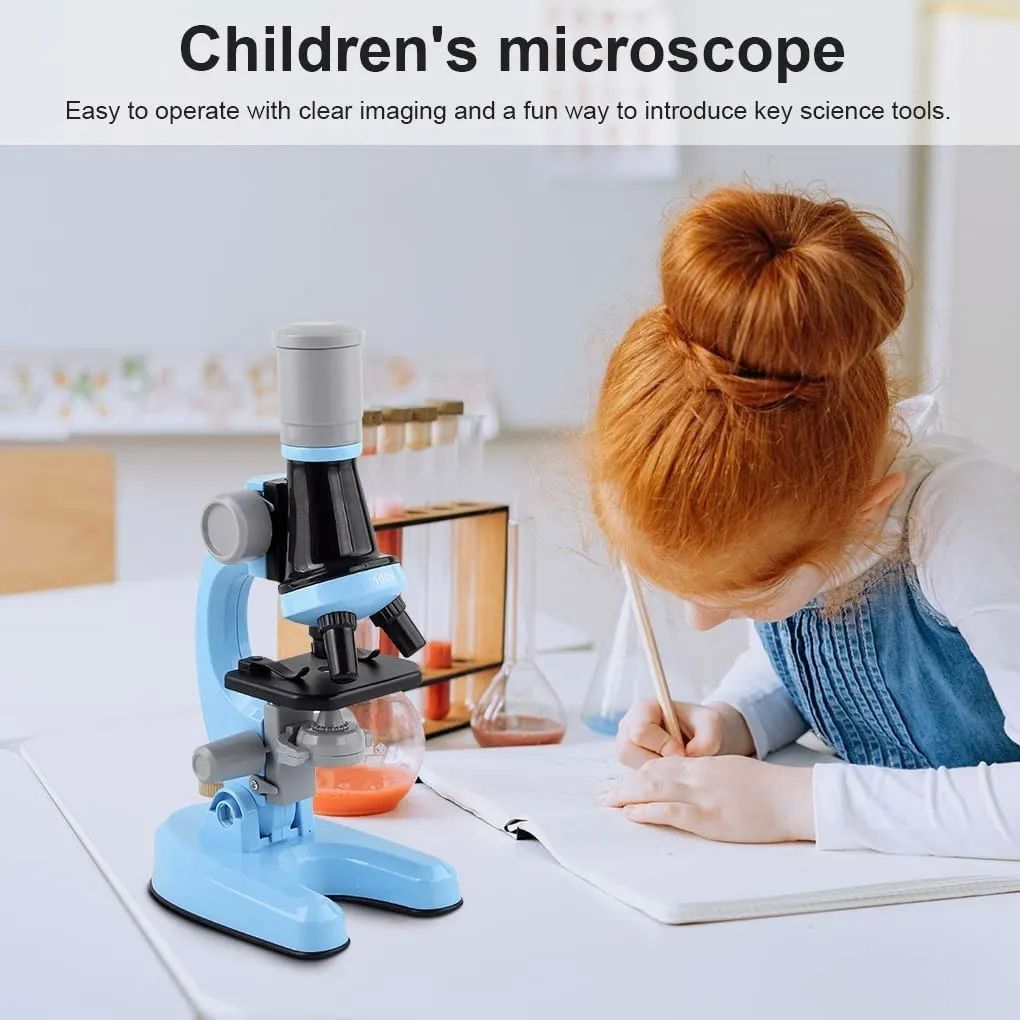 Microscopio Para Niños 1200x Juguetes Educativo Azul