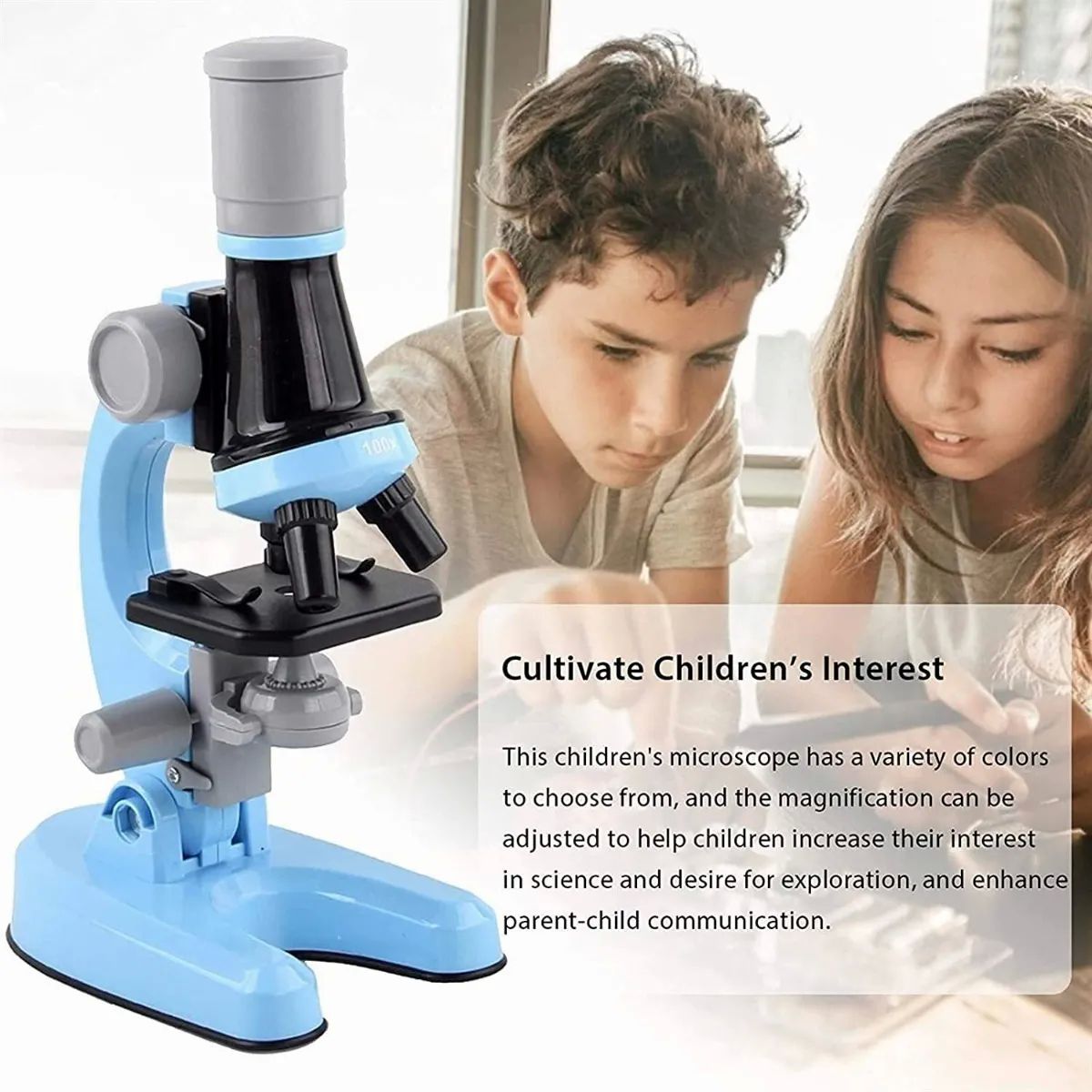 Microscopio Para Niños 1200x Juguetes Educativo Azul